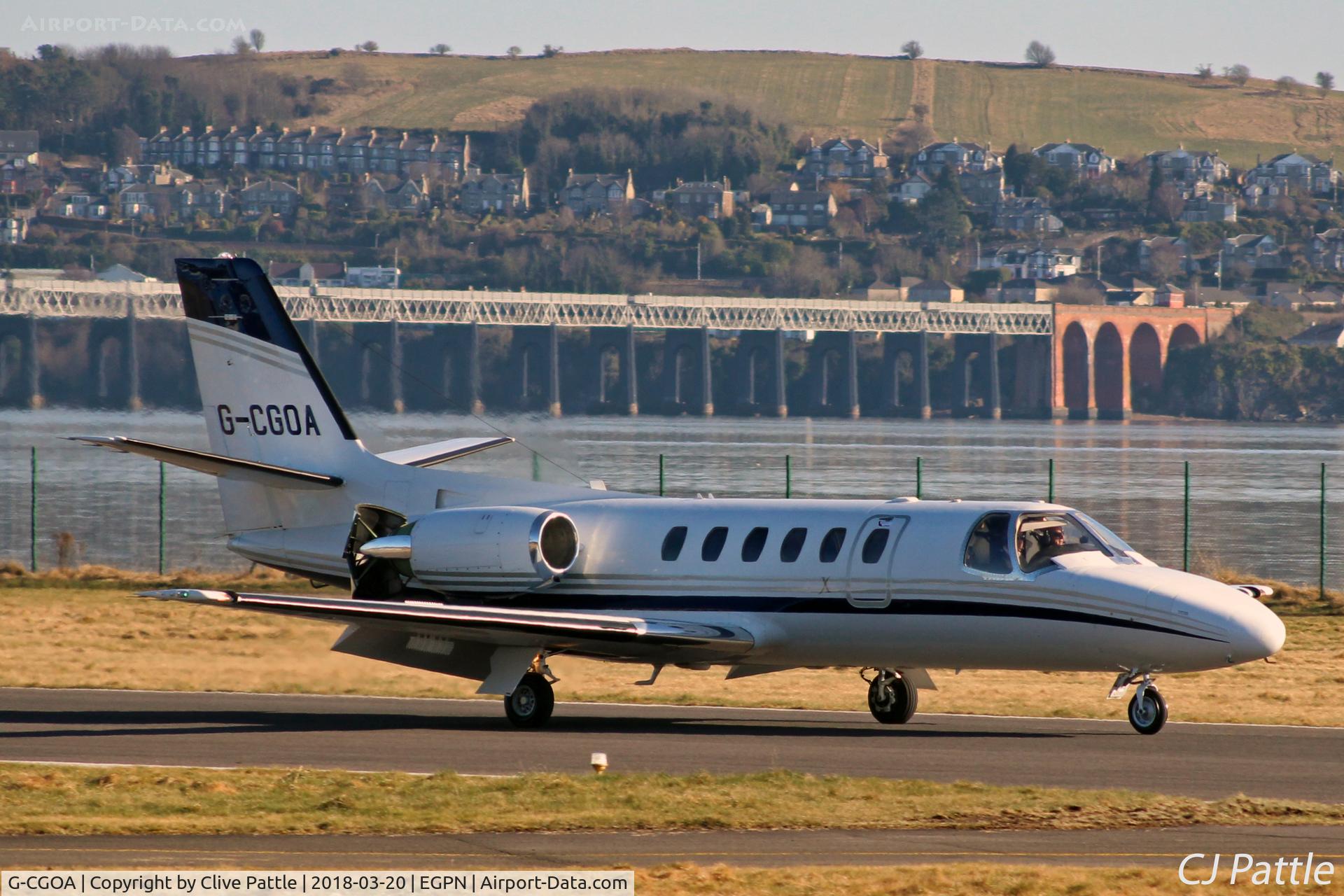 G-CGOA, 1980 Cessna 550 Citation II C/N 550-0183, Landing Roll - Dundee