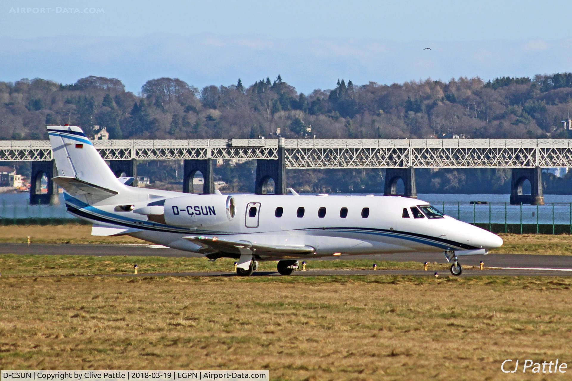 D-CSUN, 2012 Cessna 560 Citation XLS+ C/N 560-6102, Landing roll Dundee