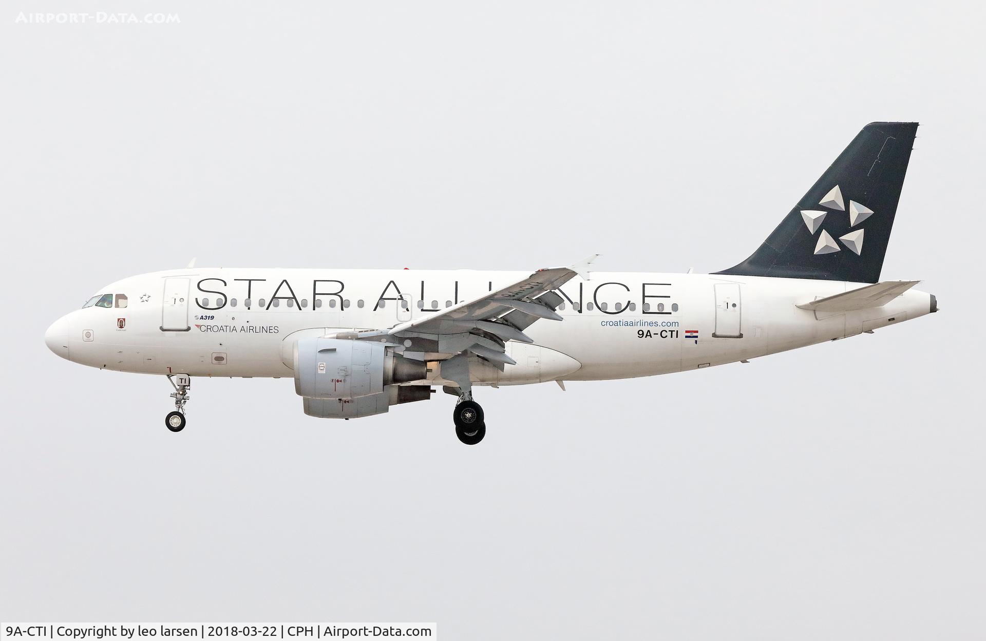 9A-CTI, 1999 Airbus A319-112 C/N 1029, Copenhagen 22.3.2018 final to R-22R