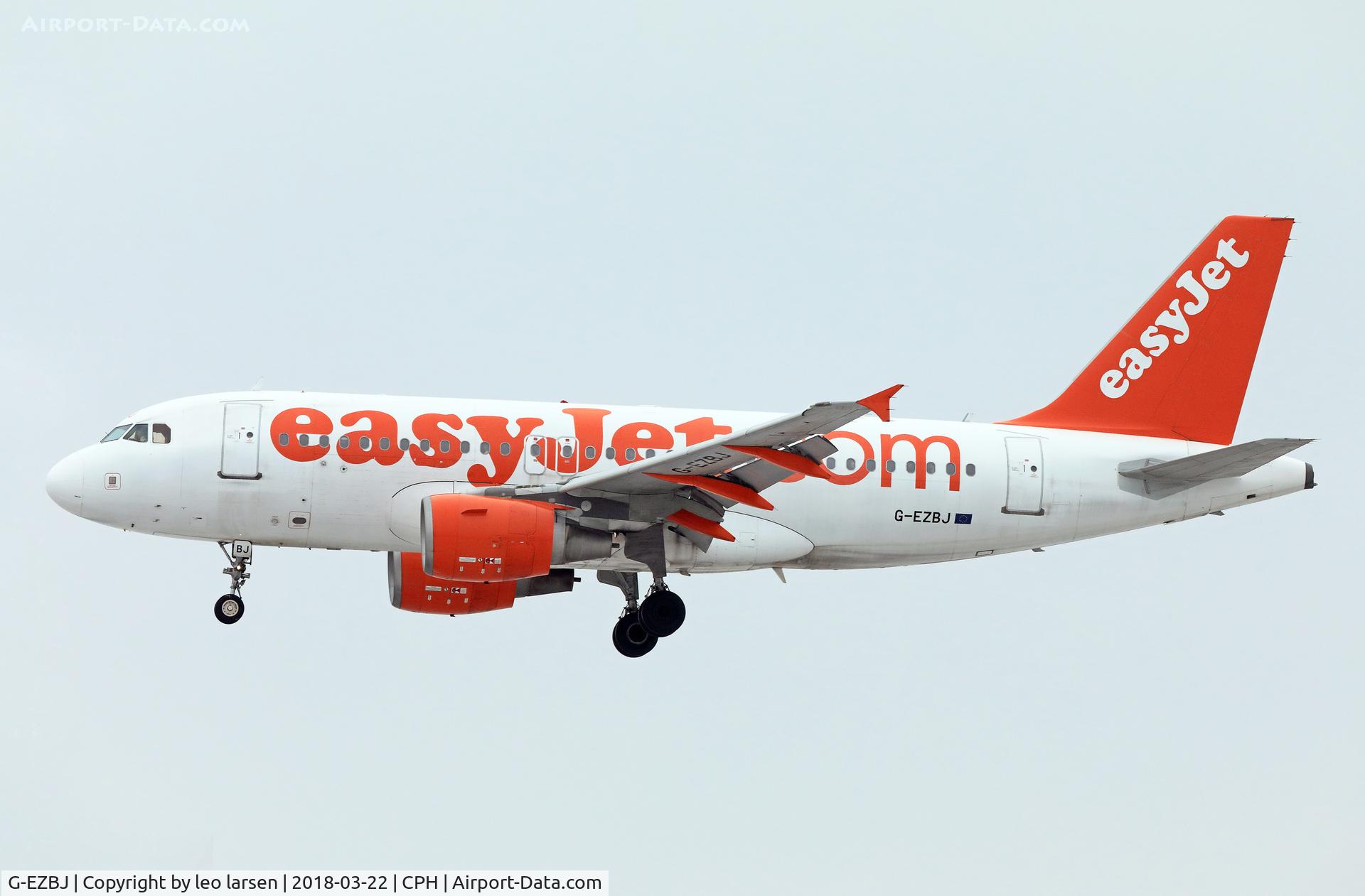 G-EZBJ, 2007 Airbus A319-111 C/N 3036, Copenhagen 22.3.2018 final to R-22R