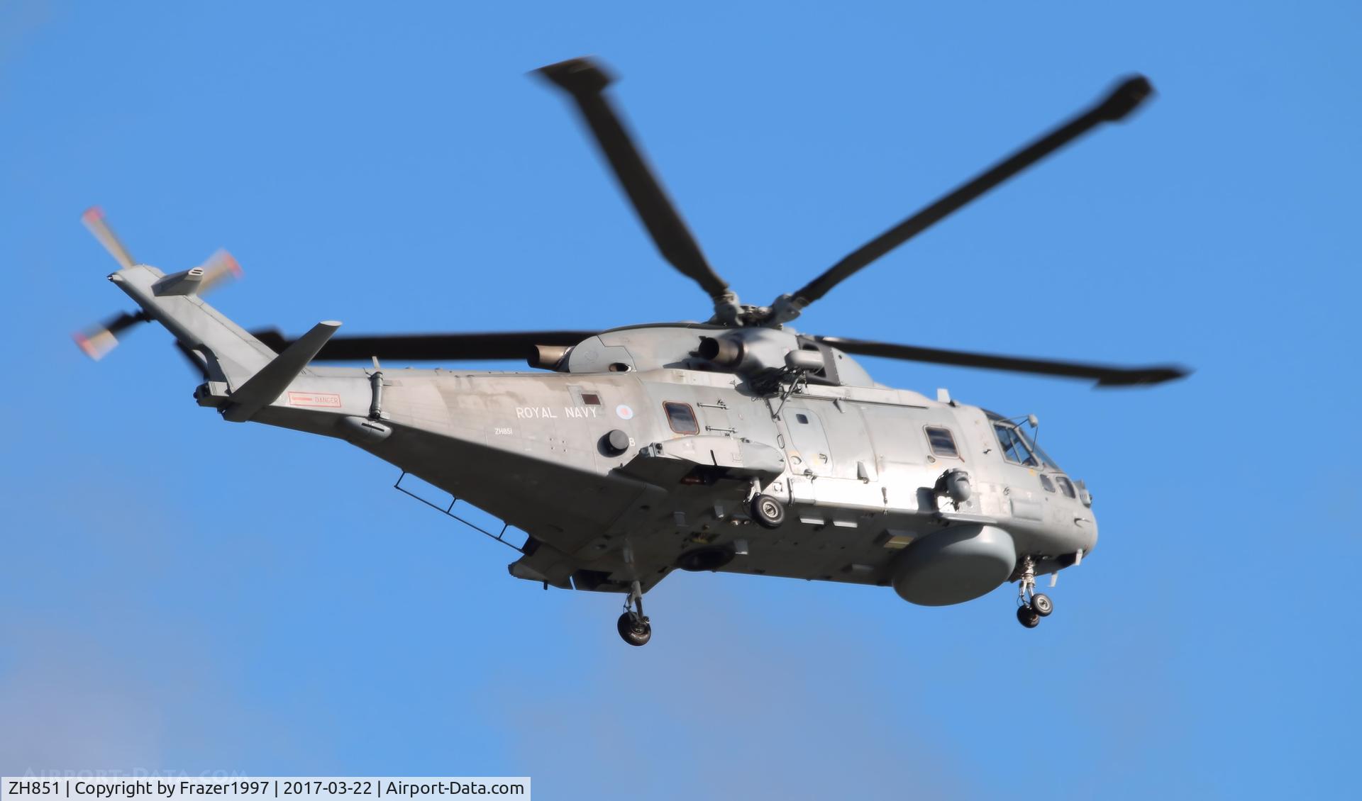 ZH851, 2001 AgustaWestland EH-101 Merlin HM.2 C/N 50127/RN31/MCSP22, taking part in mil ex