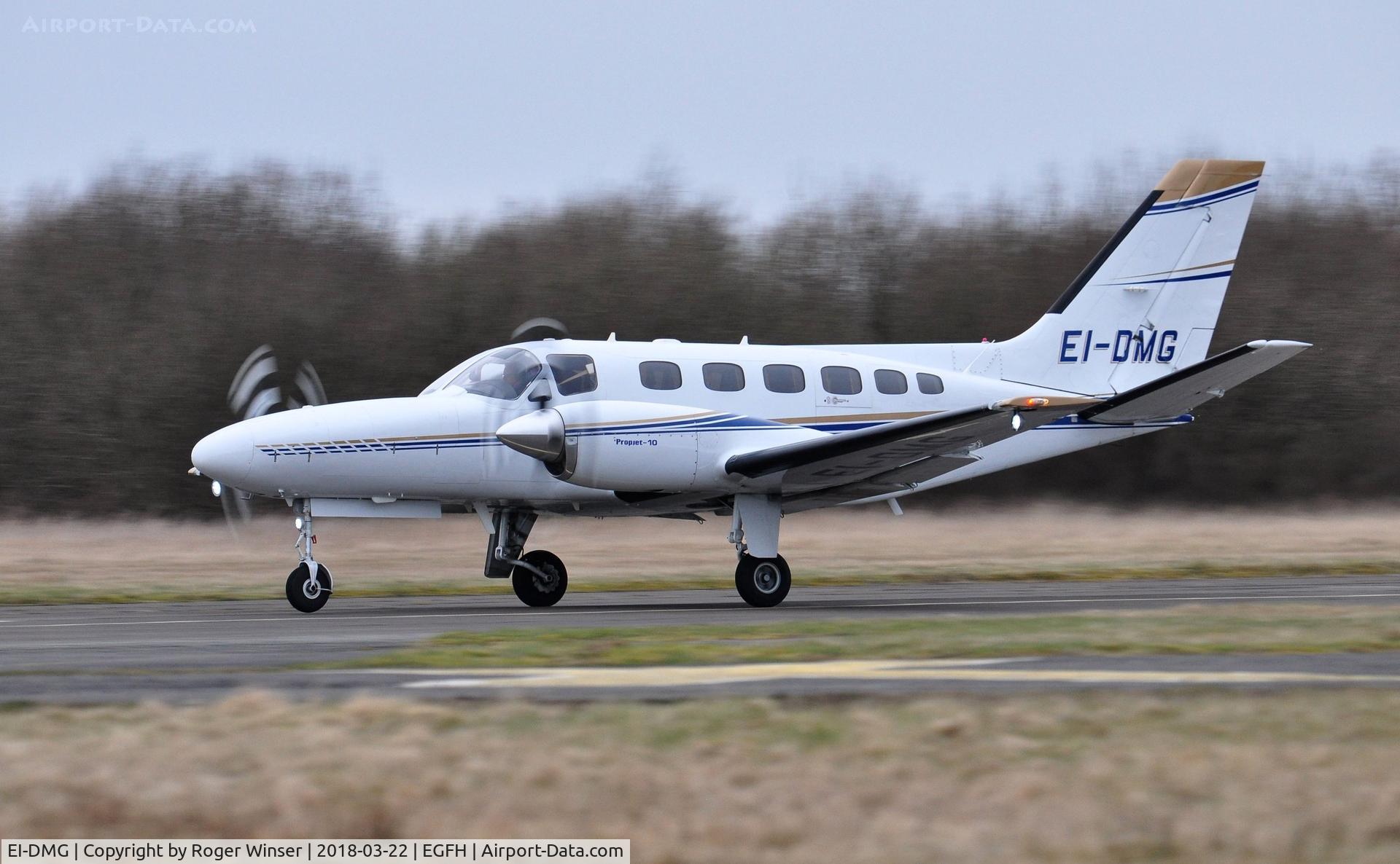 EI-DMG, 1980 Cessna 441 Conquest II C/N 441-0165, Visiting propjet departing Runway 22.