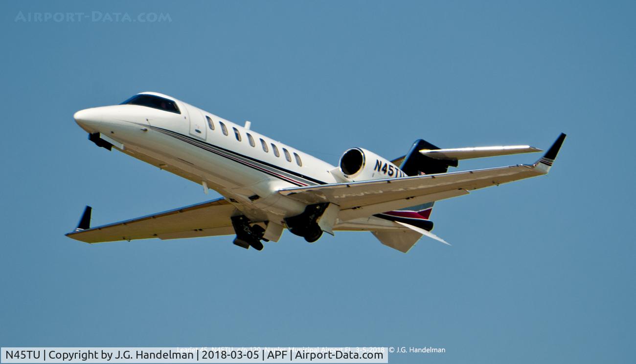 N45TU, 2000 Learjet 45 C/N 120, Take off at Naples FL