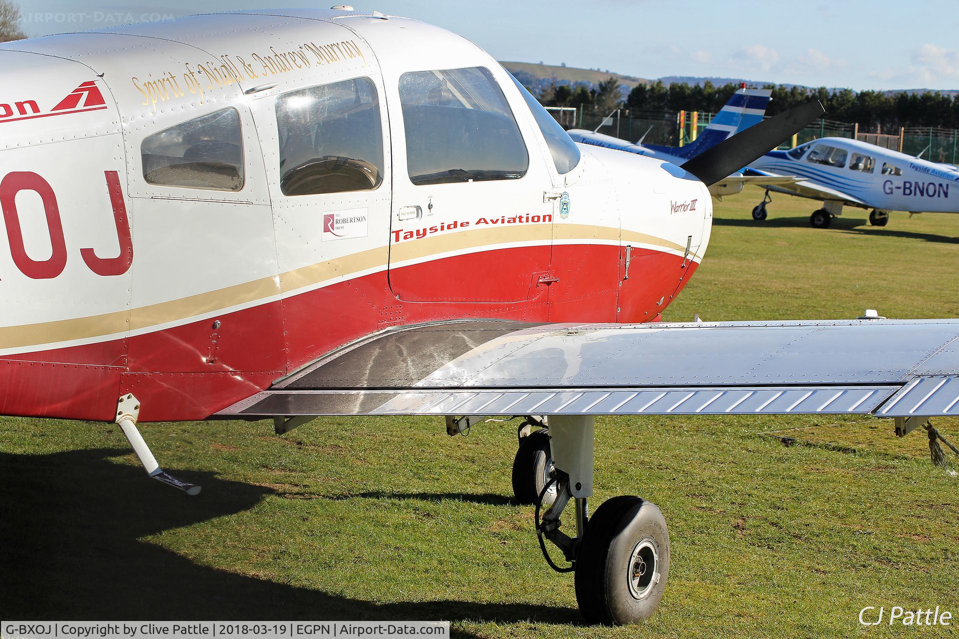 G-BXOJ, 1996 Piper PA-28-161 Warrior III C/N 2842010, Parked at Dundee