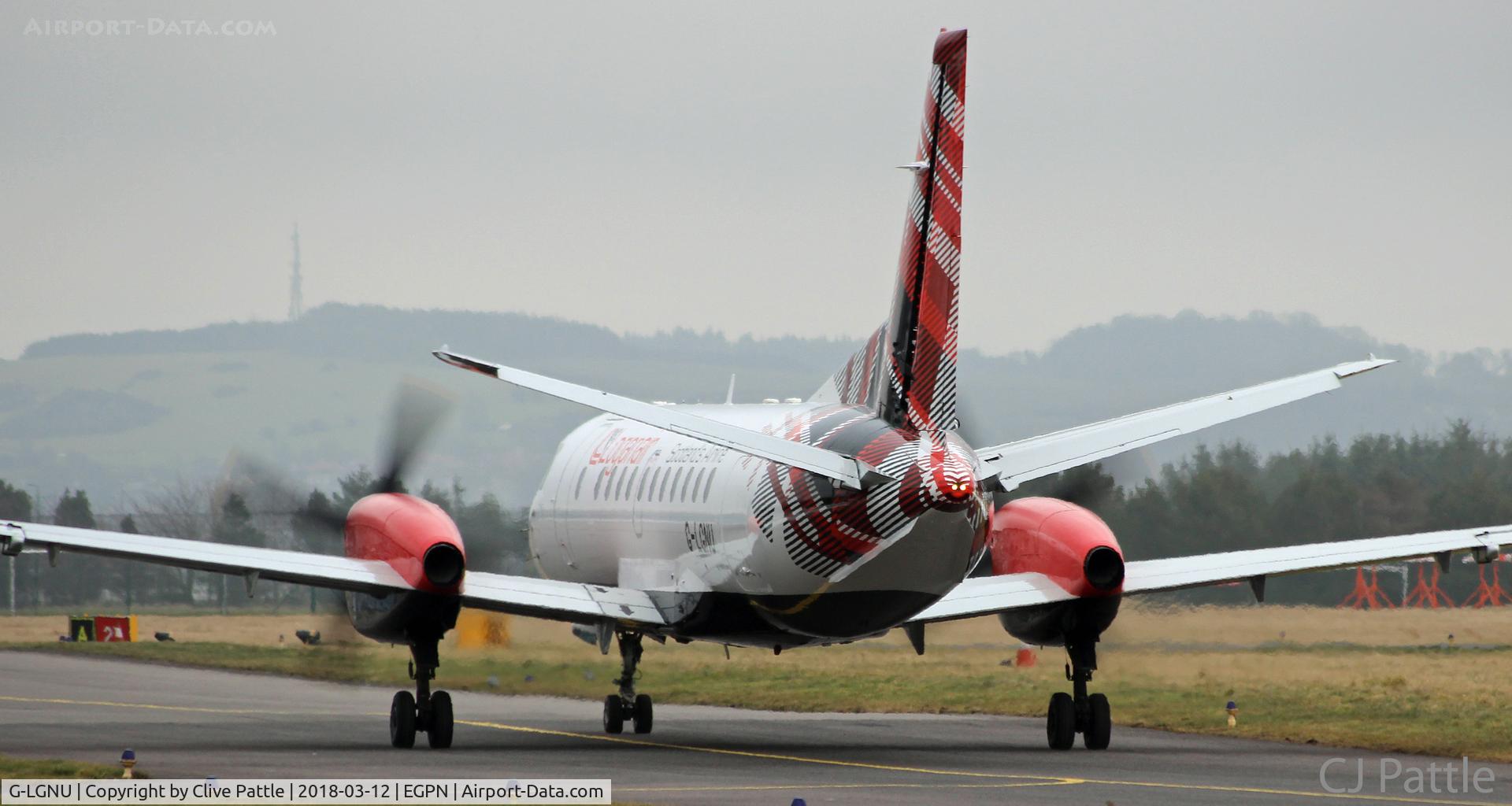 G-LGNU, 1991 Saab 340B C/N 340B-223, Rear view at Dundee