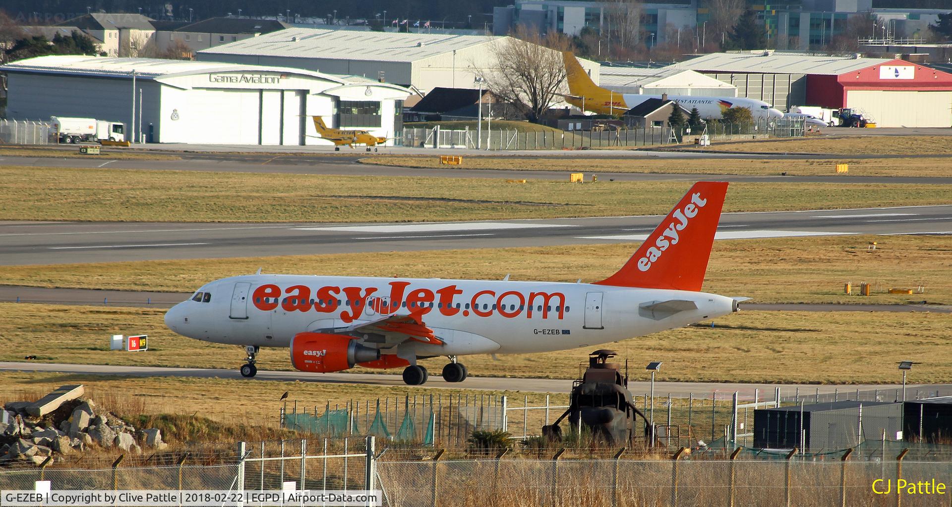 G-EZEB, 2004 Airbus A319-111 C/N 2120, In action at Aberdeen