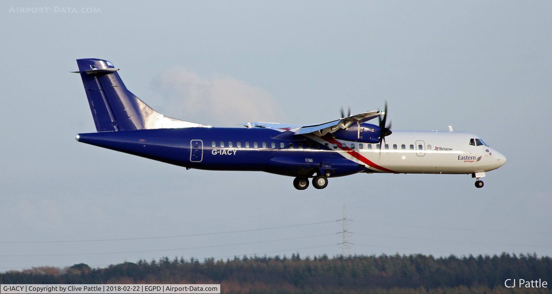 G-IACY, 2017 ATR 72-212 C/N 1448, In action at Aberdeen