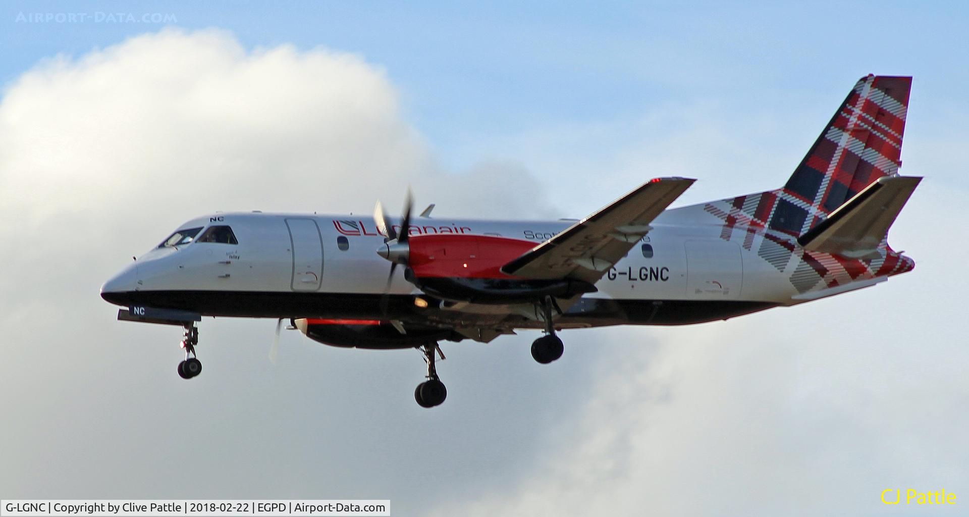 G-LGNC, 1992 Saab 340B C/N 340B-318, Loganair land Aberdeen