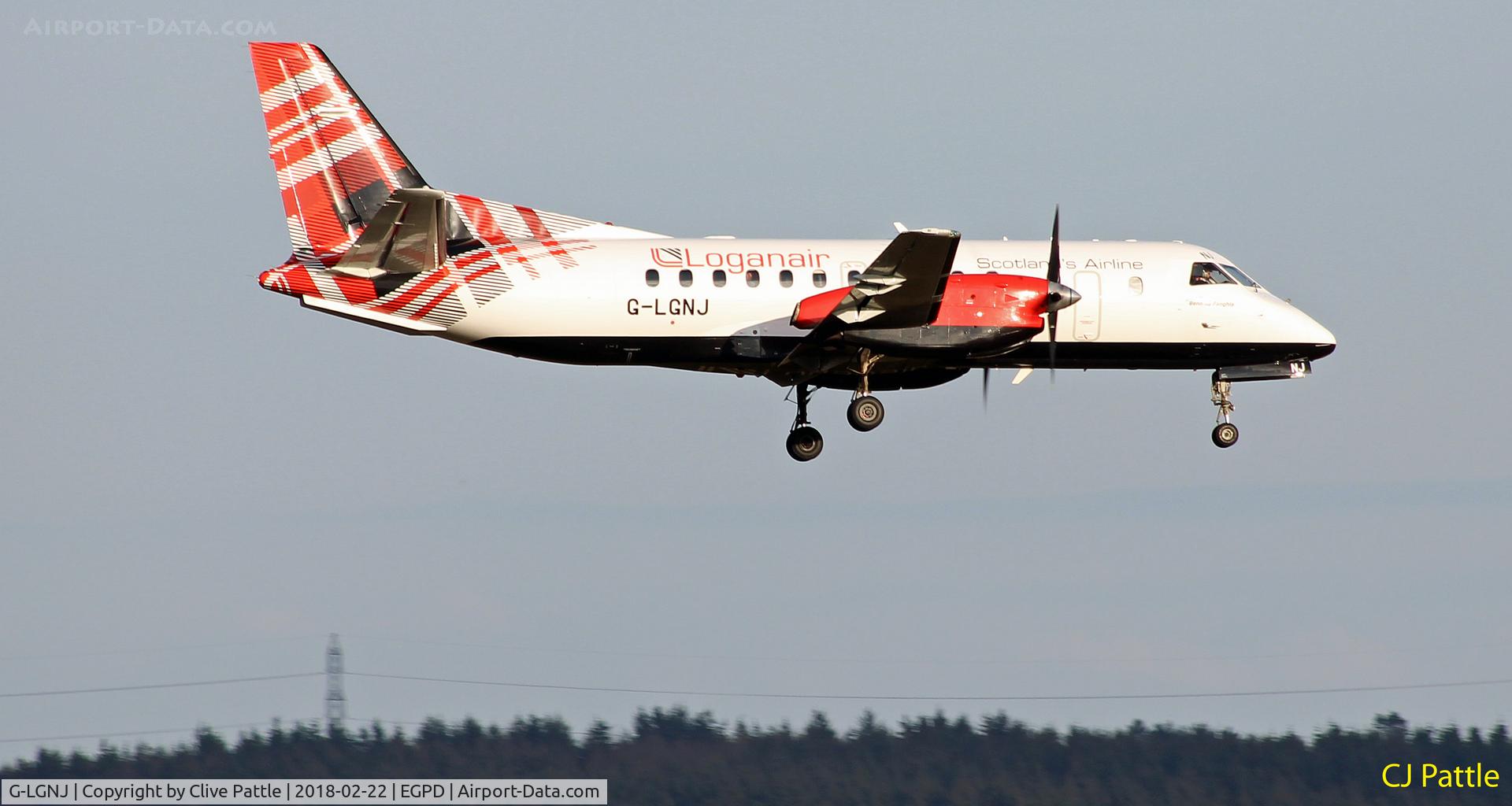 G-LGNJ, 1989 Saab 340B C/N 340B-173, Landing Aberdeen