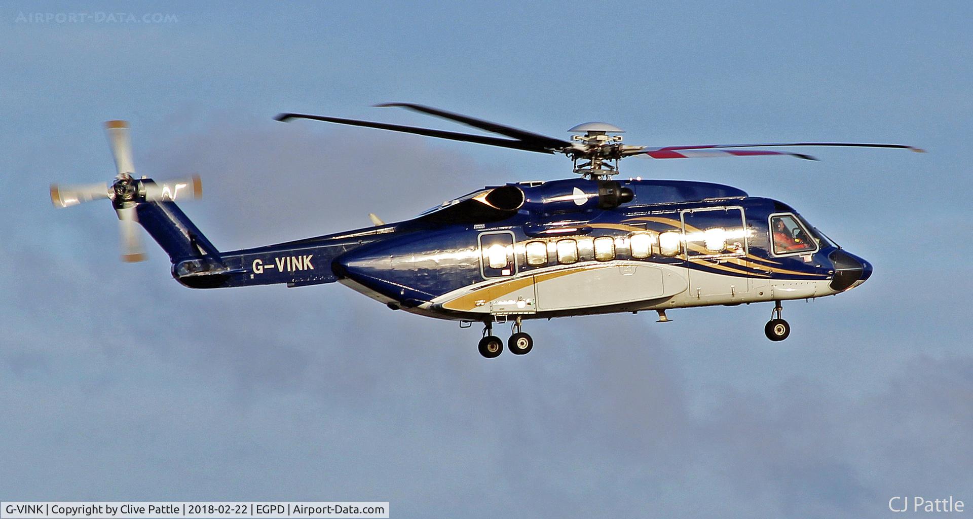 G-VINK, 2014 Sikorsky S-92A C/N 920223, In action Aberdeen