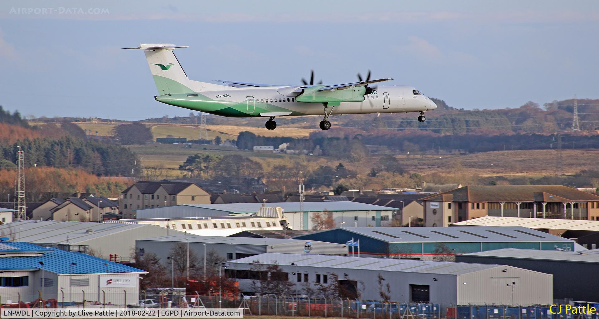 LN-WDL, 2011 De Havilland Canada DHC-8-402Q Dash 8 C/N 4392, Landing Aberdeen