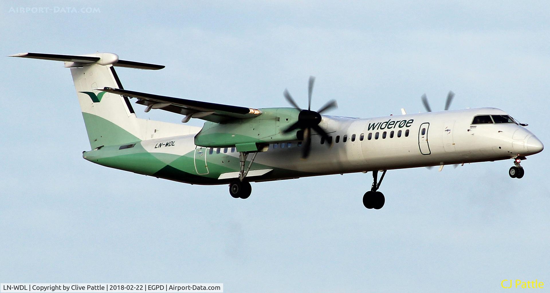 LN-WDL, 2011 De Havilland Canada DHC-8-402Q Dash 8 C/N 4392, Landing Aberdeen