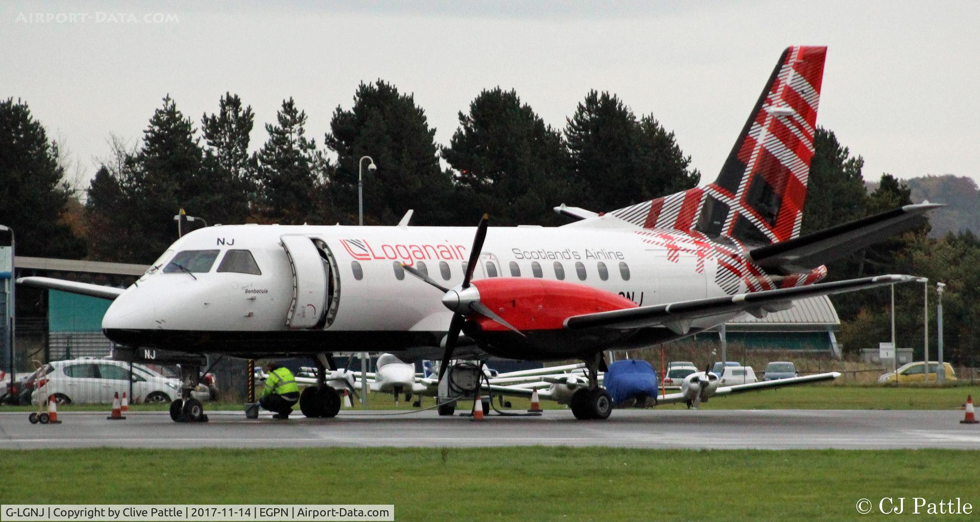 G-LGNU, 1991 Saab 340B C/N 340B-223, At Dundee