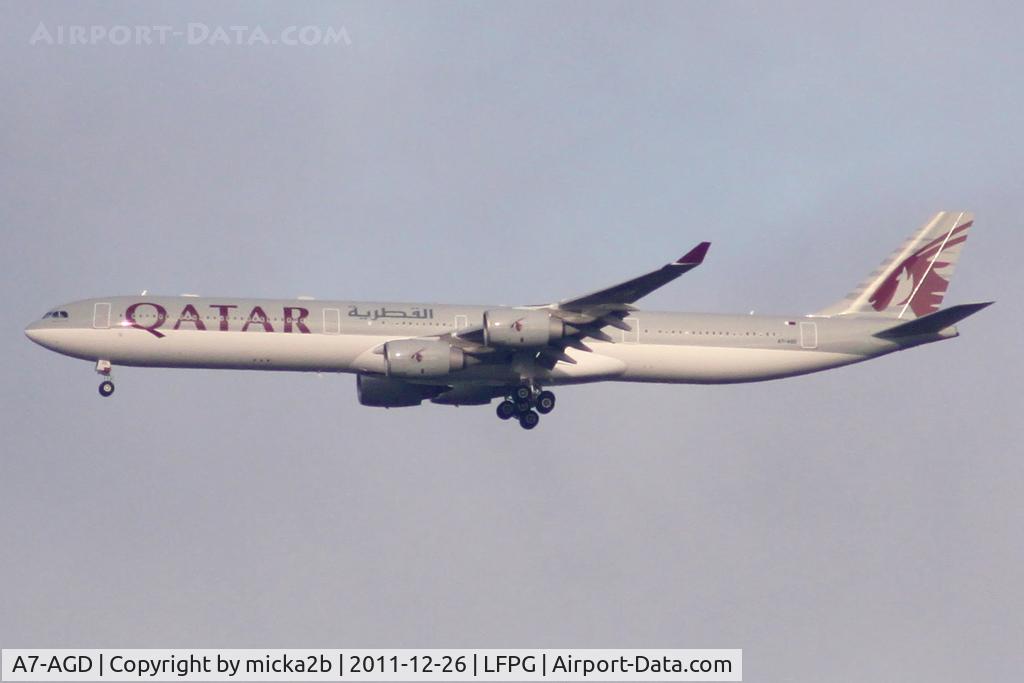 A7-AGD, 2007 Airbus A340-642X C/N 798, Landing. Scrapped in July 2019.