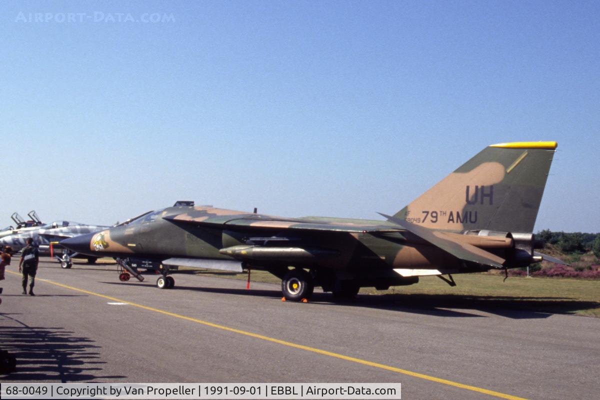 68-0049, 1968 General Dynamics F-111E Aardvark C/N A1-218, USAF 49TFS General Dynamics F-111E at Kleine Brogel Air Base, Belgium, 1991