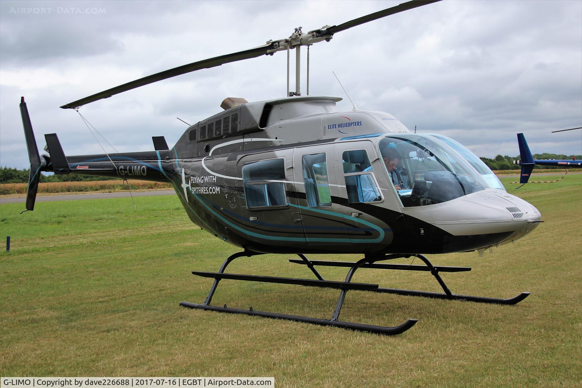 G-LIMO, 1980 Bell 206L-1 LongRanger II C/N 45476, Aerospeeds Bell 206L at Turweston for the 2017 British GP