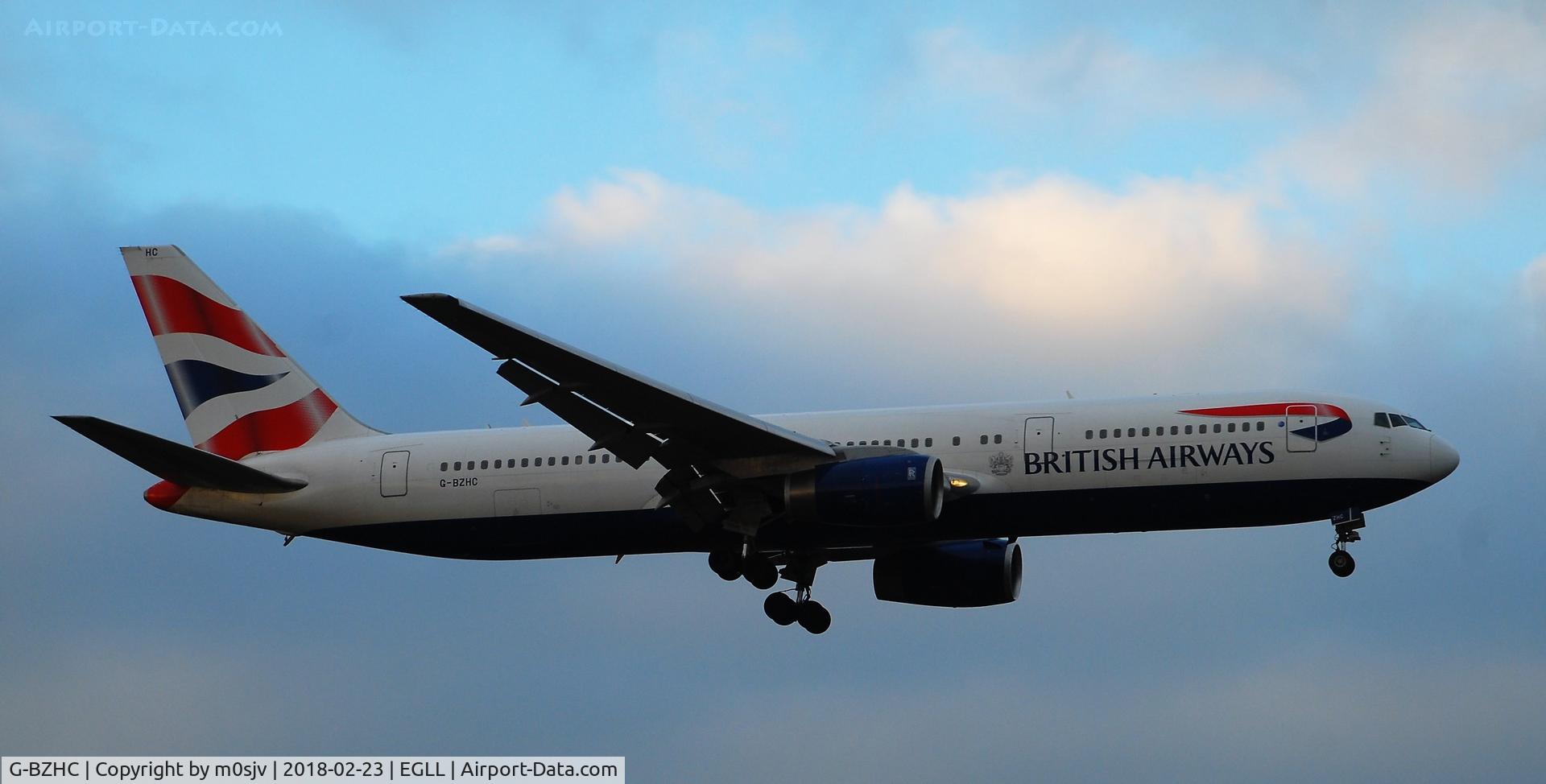 G-BZHC, 1998 Boeing 767-336 C/N 29232, Taken from the threshold of 29L