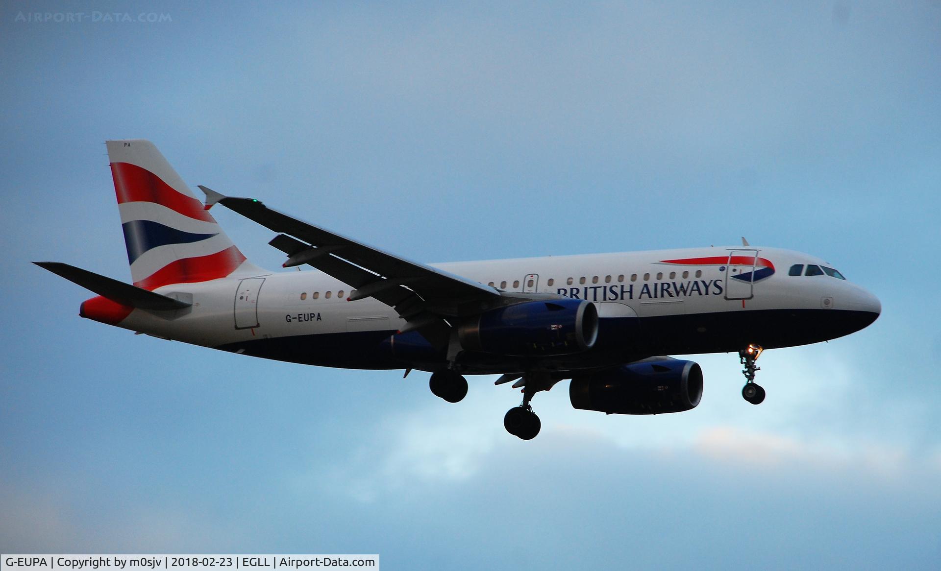 G-EUPA, 1999 Airbus A319-131 C/N 1082, Taken from the threshold of 29L