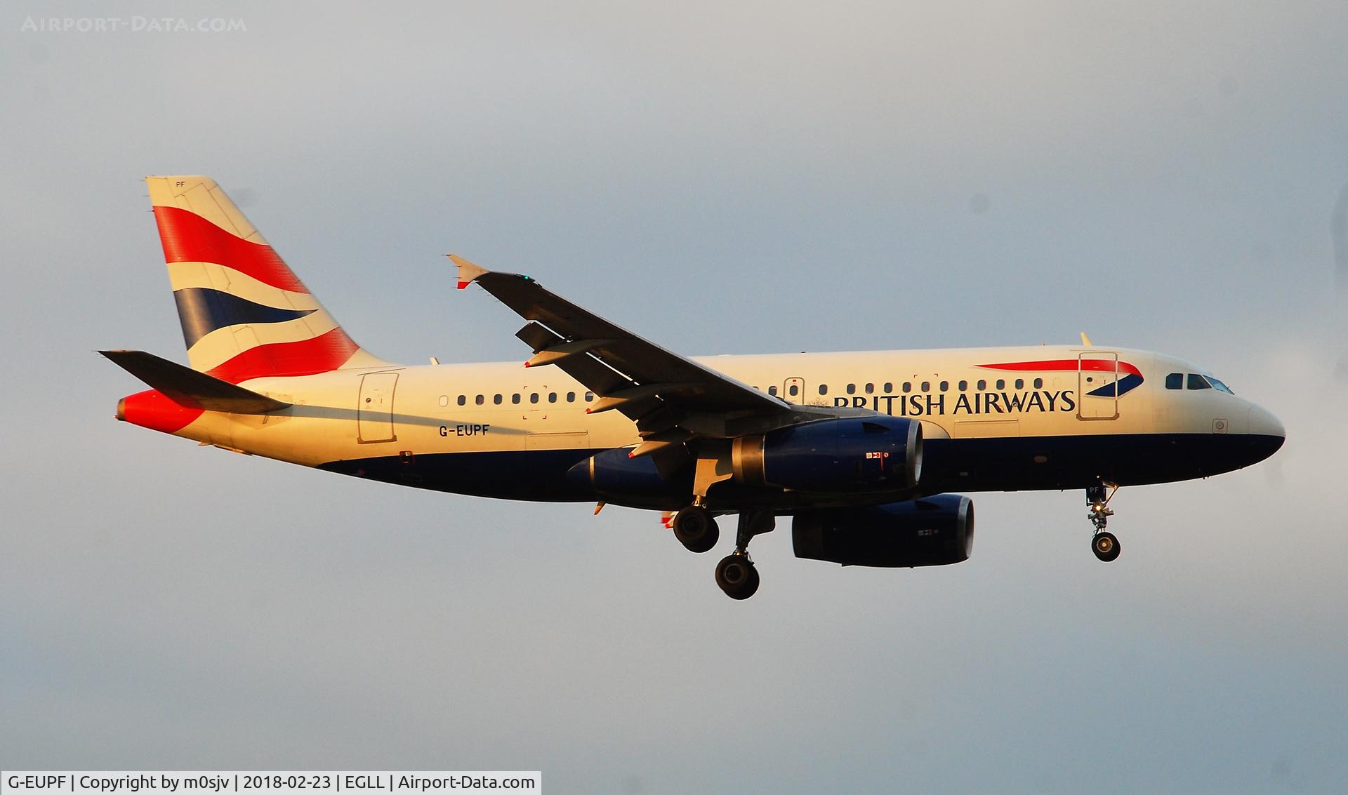 G-EUPF, 2000 Airbus A319-131 C/N 1197, Taken from the threshold of 29L