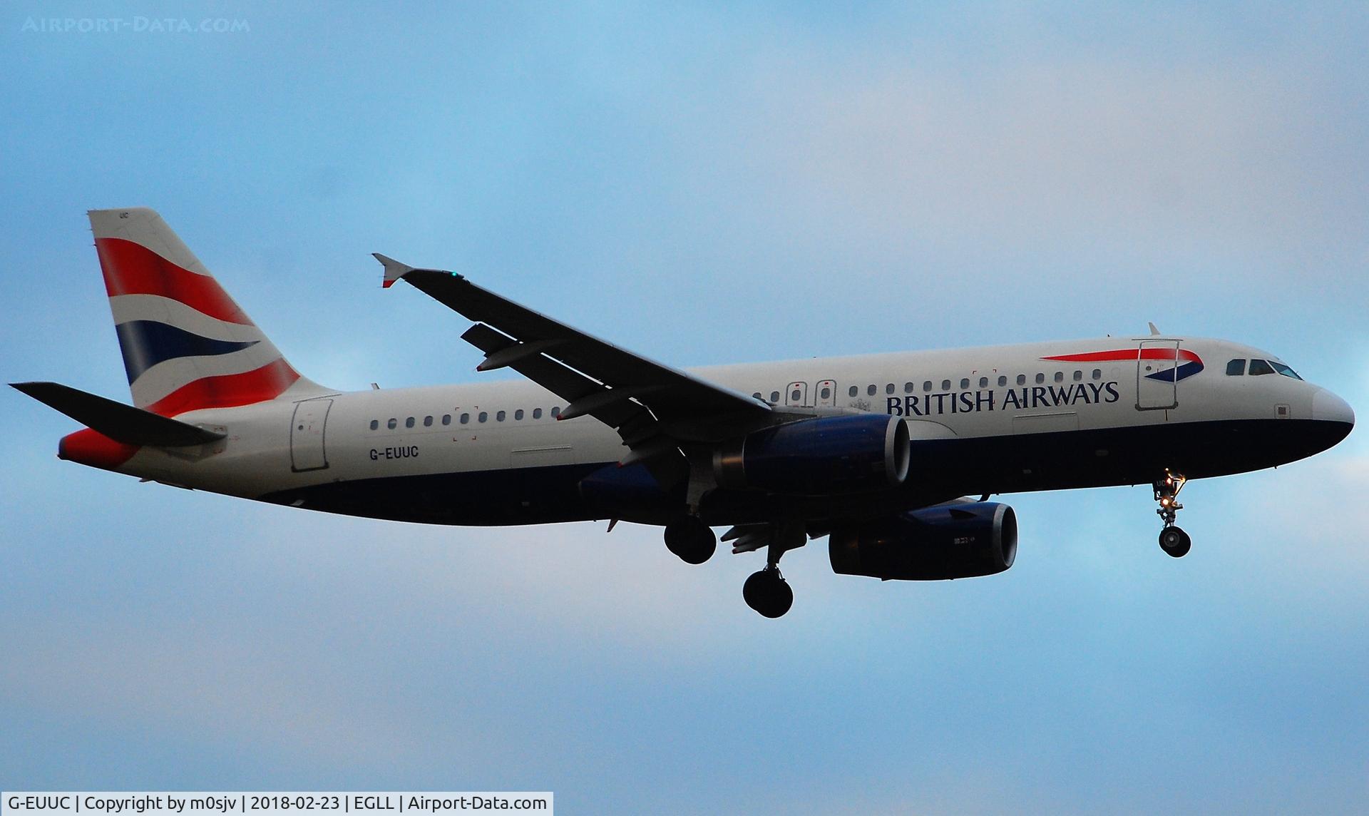 G-EUUC, 2001 Airbus A320-232 C/N 1696, Taken from the threshold of 29L