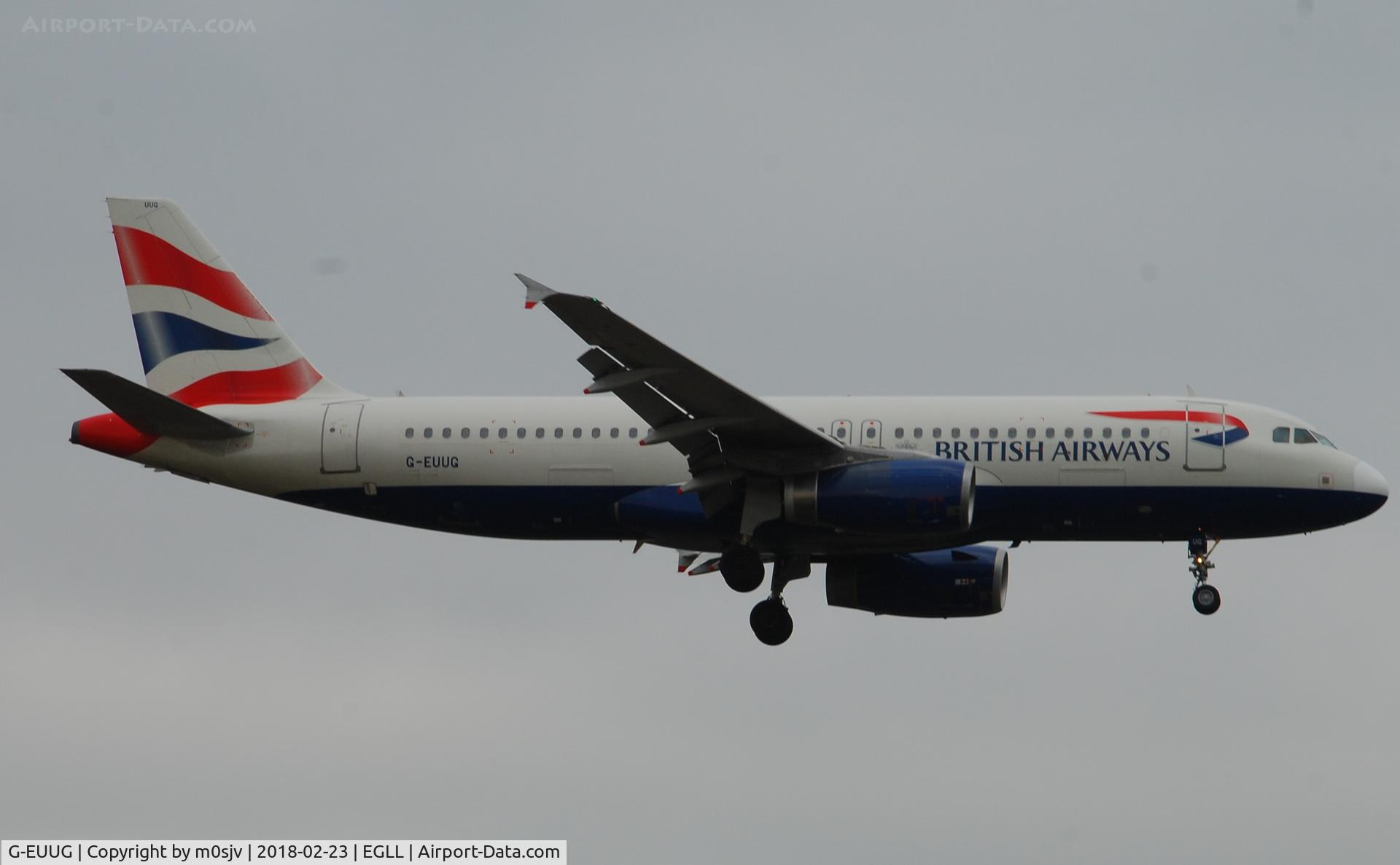 G-EUUG, 2002 Airbus A320-232 C/N 1829, Taken from the threshold of 29L
