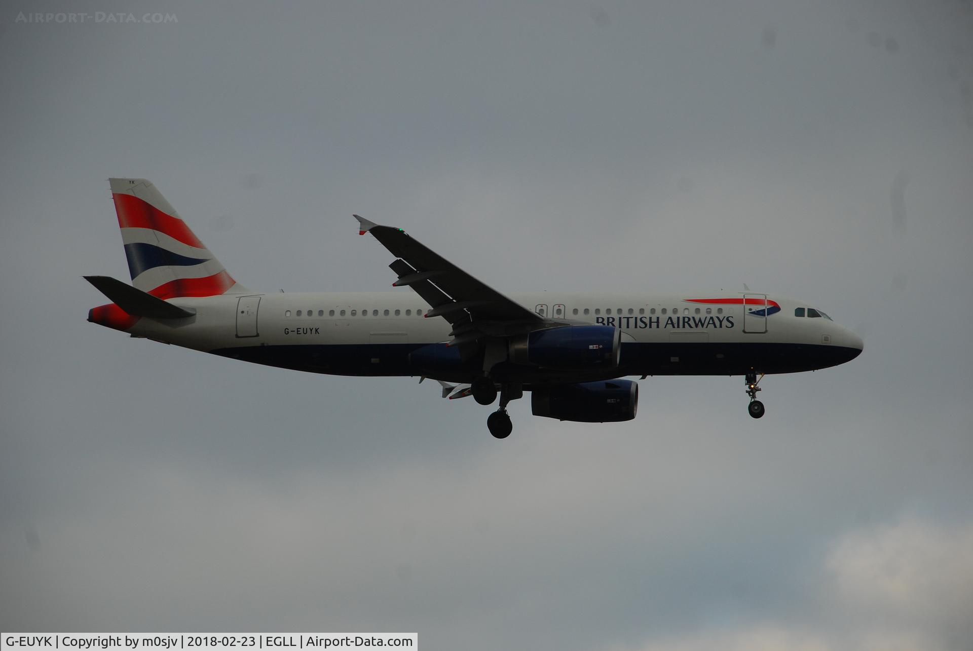 G-EUYK, 2010 Airbus A320-232 C/N 4551, Taken from the threshold of 29L