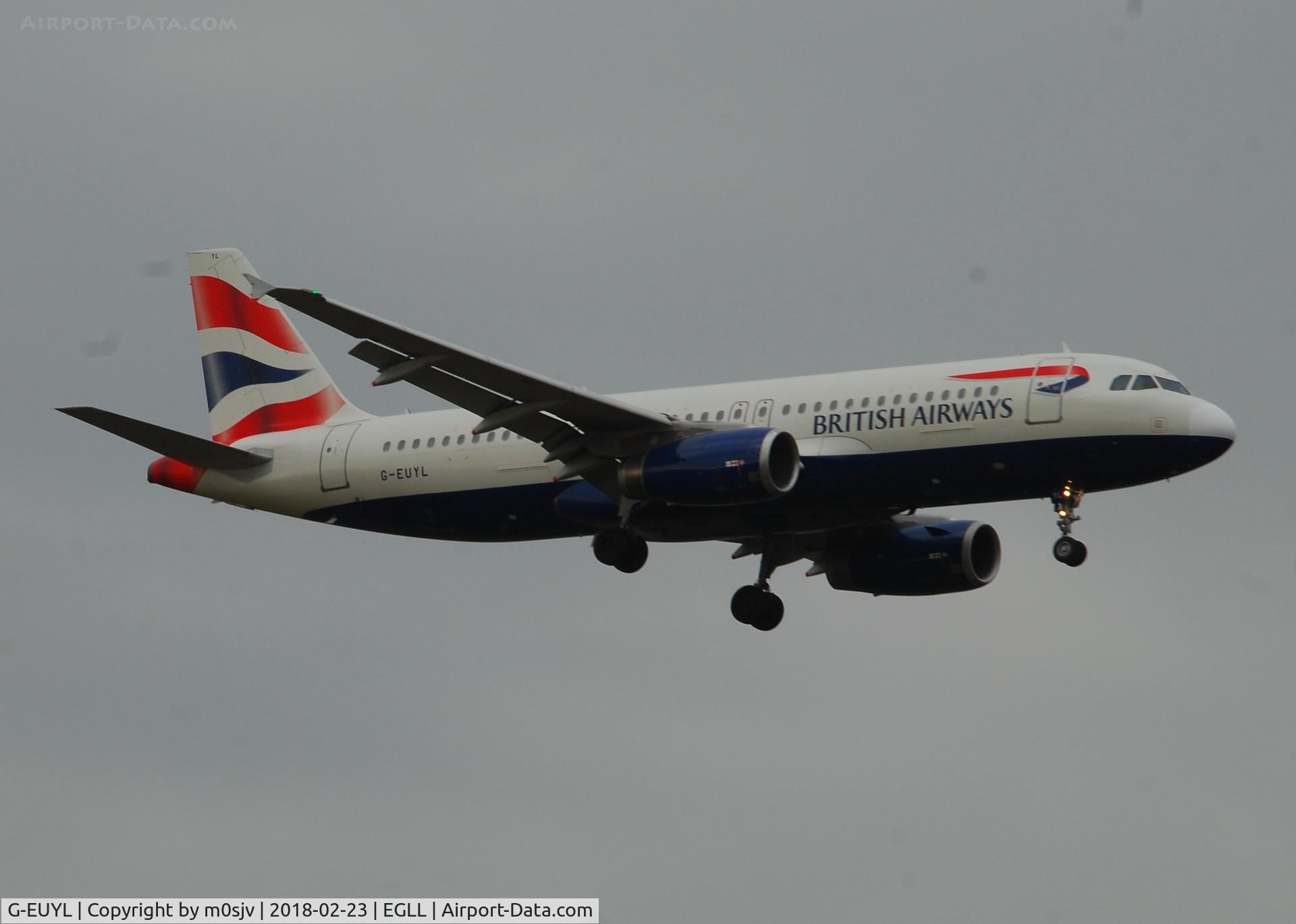 G-EUYL, 2011 Airbus A320-232 C/N 4725, Taken from the threshold of 29L