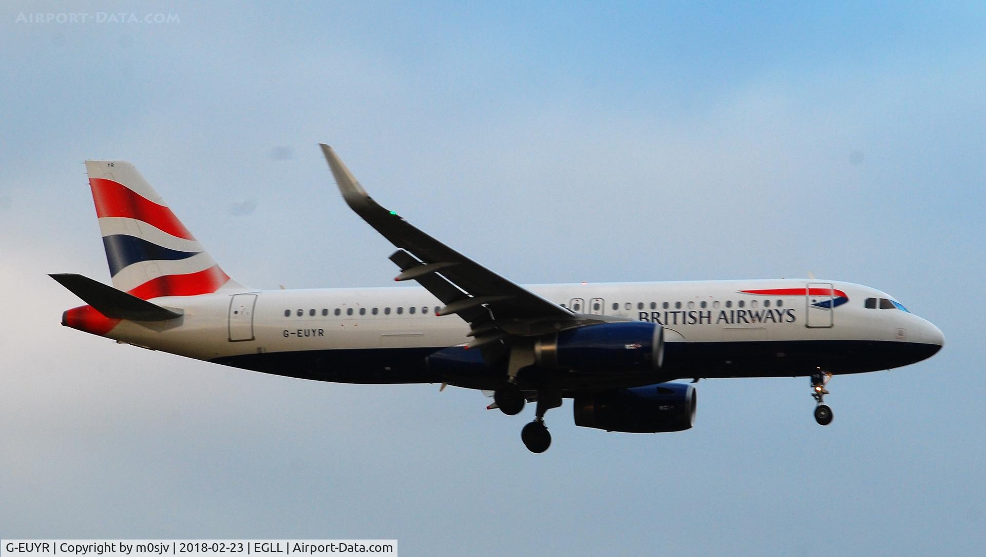 G-EUYR, 2013 Airbus A320-232 C/N 5856, Taken from the threshold of 29L