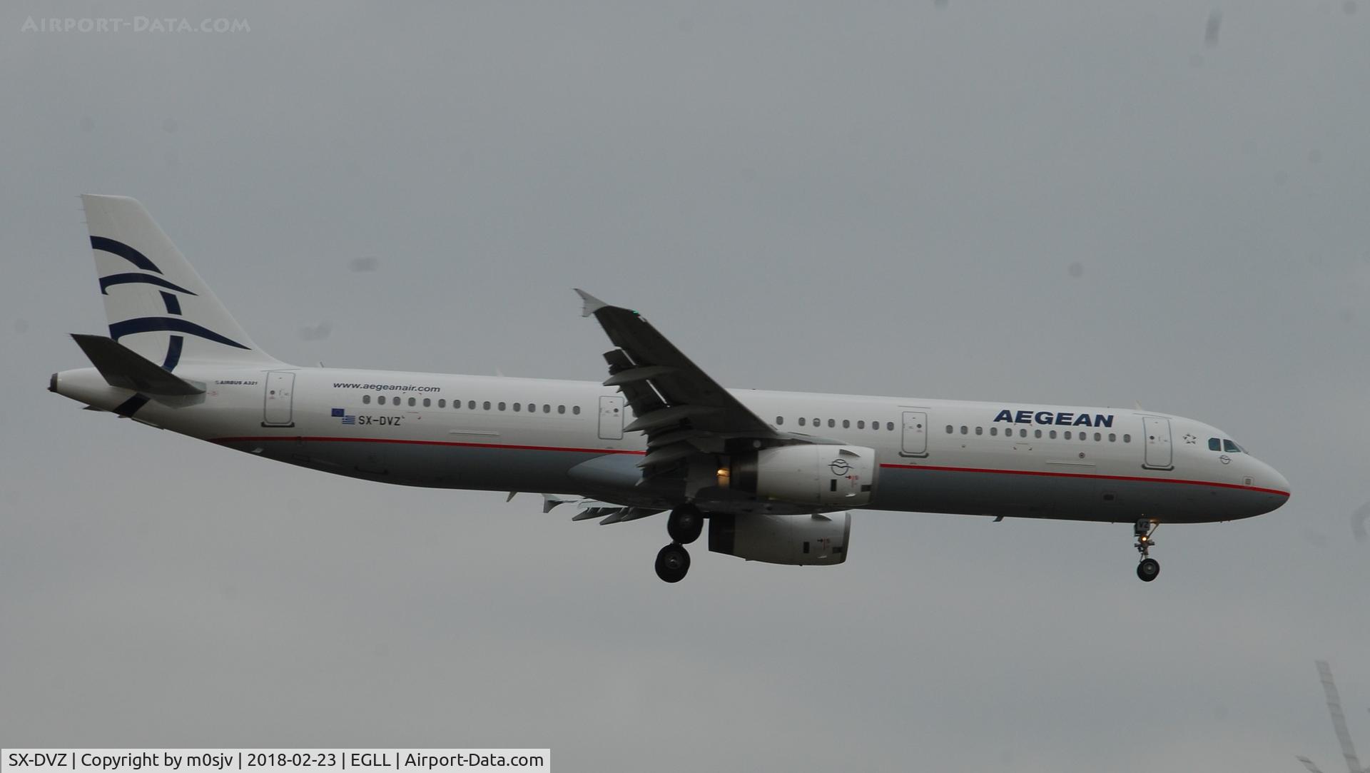 SX-DVZ, 2009 Airbus A321-231 C/N 3820, Taken from the threshold of 29L
