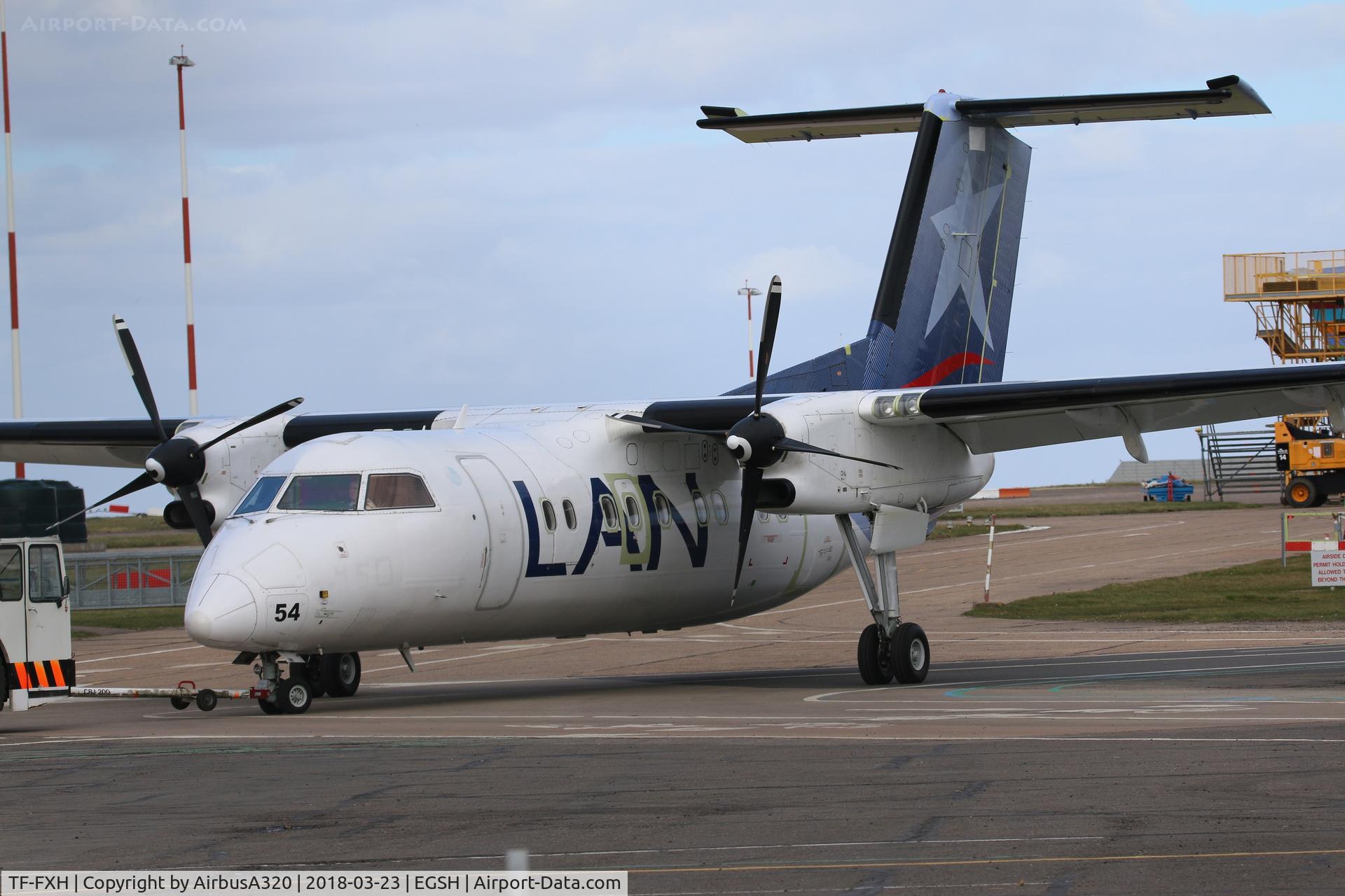 TF-FXH, 1997 De Havilland Canada DHC-8-202 Dash 8 C/N 450, Off to the paint shop