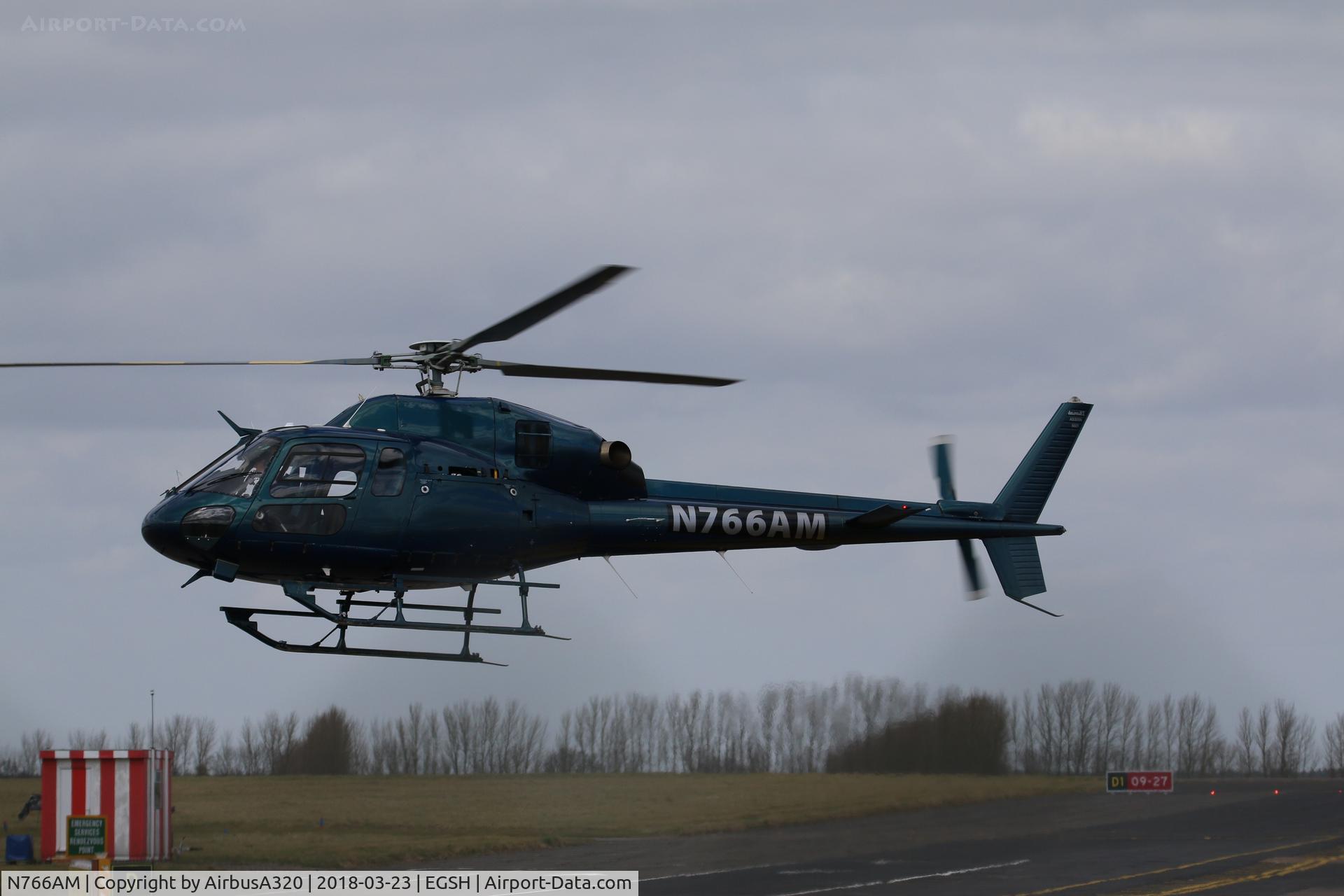 N766AM, 1996 Eurocopter AS-355N Twinstar C/N 5601, Arriving at Saxon