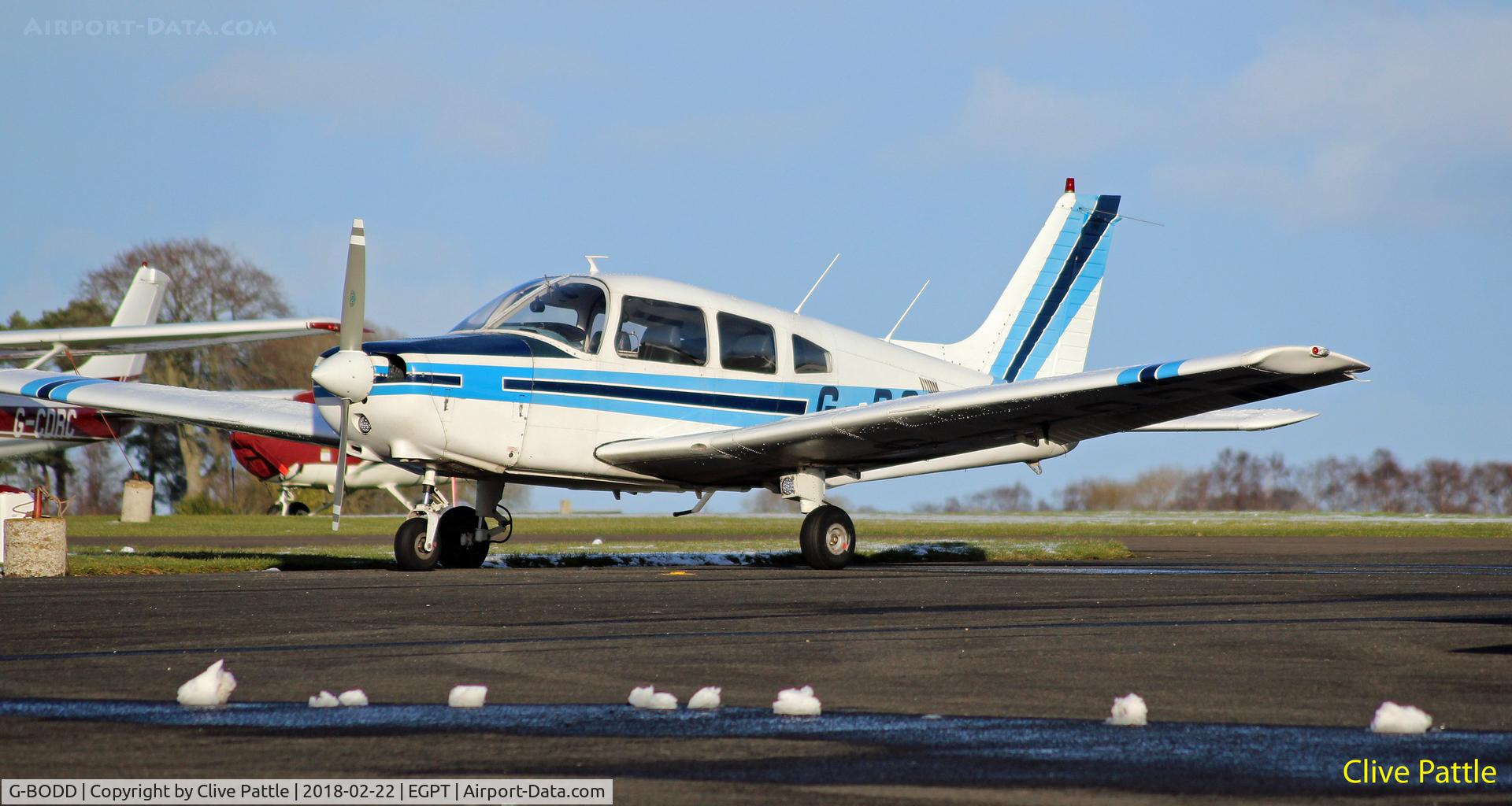 G-BODD, 1988 Piper PA-28-161 Cherokee Warrior II C/N 2816040, On the ramp at Perth EGPT