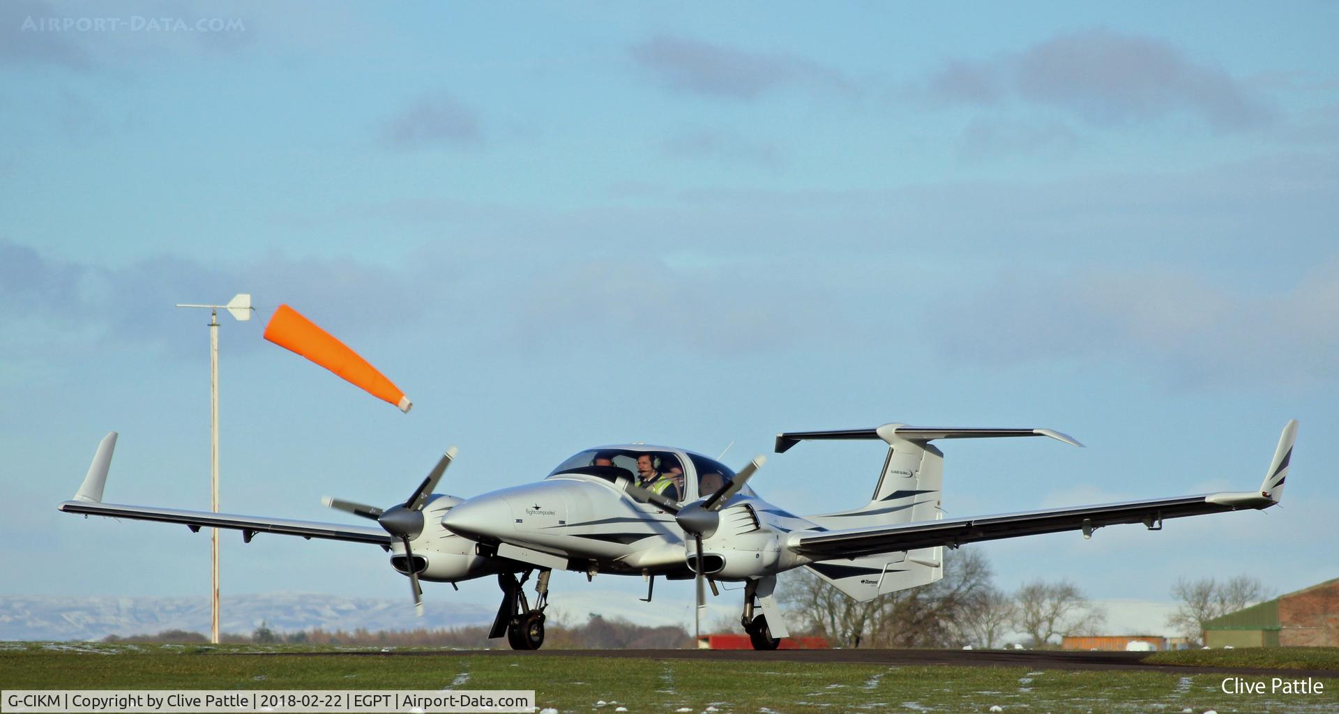 G-CIKM, 2008 Diamond DA-42 Twin Star C/N 42.367, In action at Perth EGPT