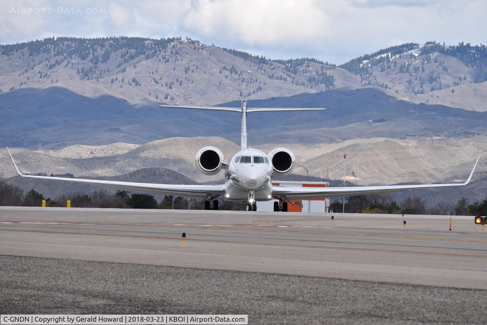 C-GNDN, 2015 Gulfstream Aerospace G650 (G-VI) C/N 6162, On Juliet turning onto RWY 10R.