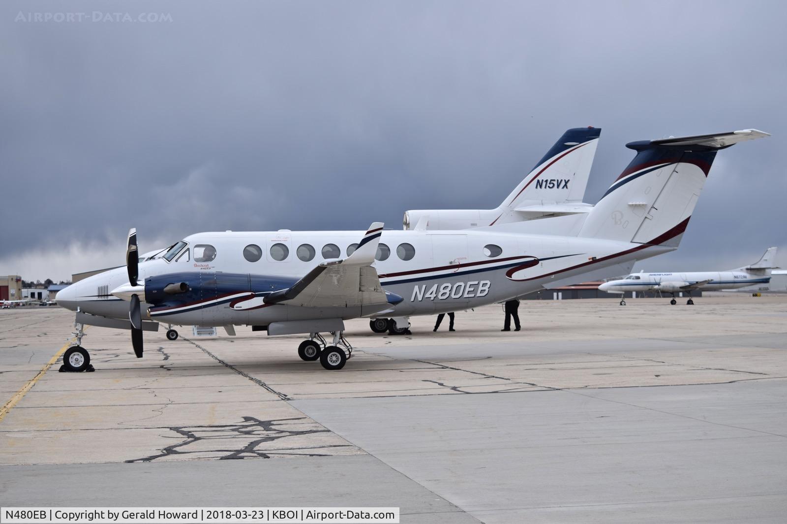 N480EB, 2008 Hawker Beechcraft 350 King Air (B300) C/N FL-600, Parked on the south GA ramp.