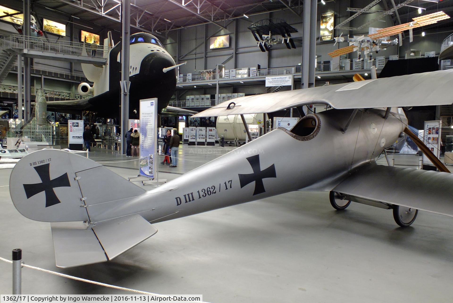 1362/17, Pfalz DIII replica C/N Not found 1362/17, Pfalz D III replica at the Technik-Museum, Speyer