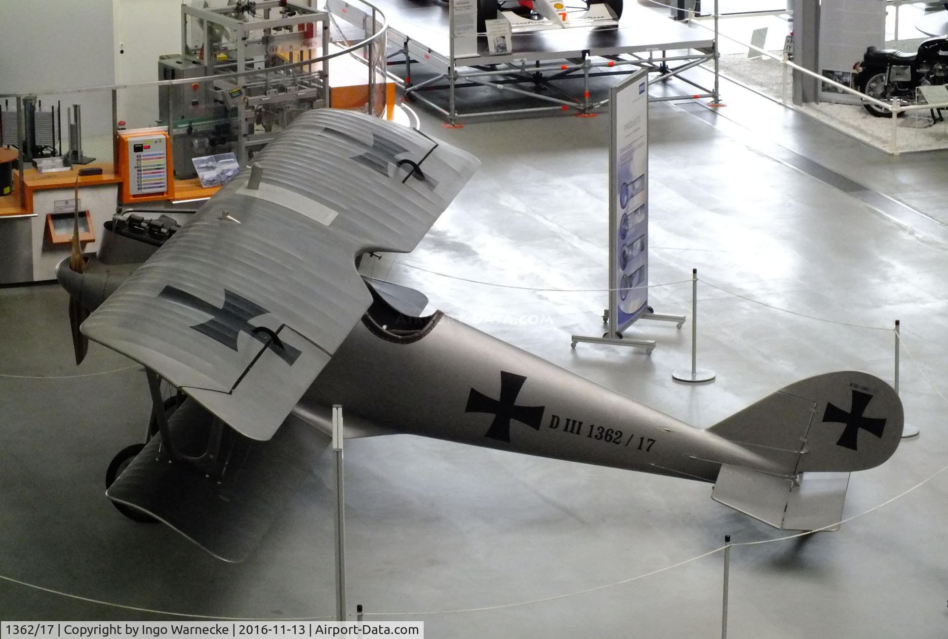 1362/17, Pfalz DIII replica C/N Not found 1362/17, Pfalz D III replica at the Technik-Museum, Speyer