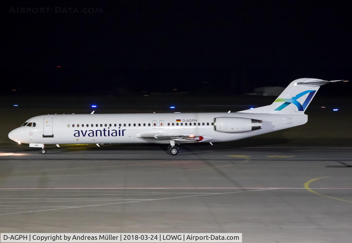 D-AGPH, 1990 Fokker 100 (F-28-0100) C/N 11308, Arrived from Tunis.