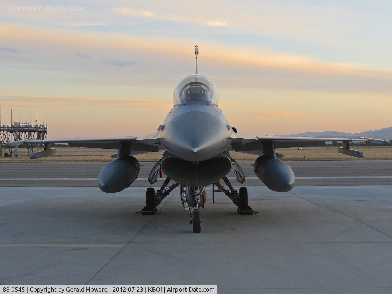 88-0545, 1988 General Dynamics F-16C Fighting Falcon C/N 1C-147, Parked on the south GA ramp. 138th FW, OK ANG.