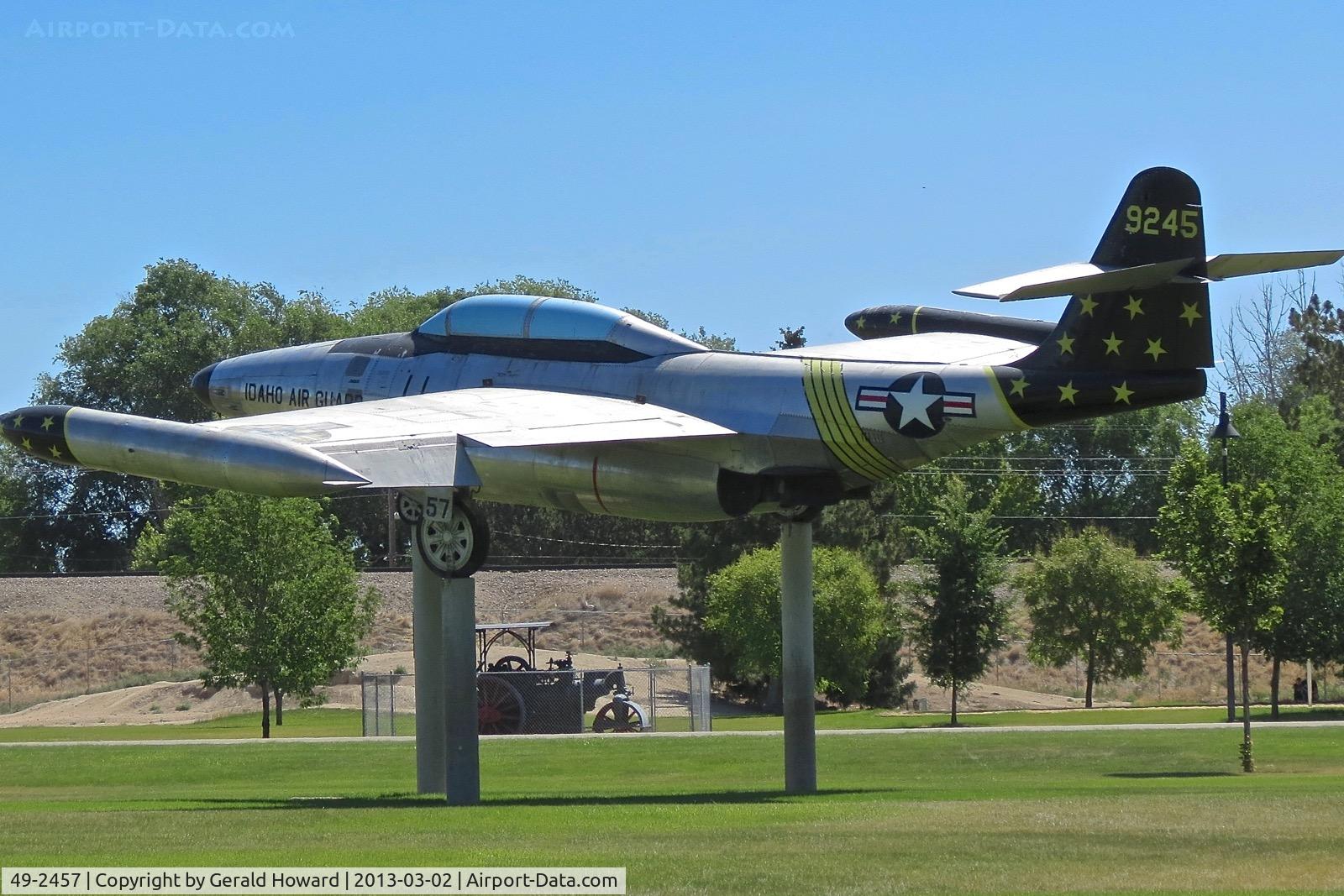 49-2457, 1949 Northrop F-89B Scorpion C/N Not found 49-2457, On exhibit at Lakeview park, Nampa, Idaho. Flew with the 190th Fighter Sq, Idaho ANG.