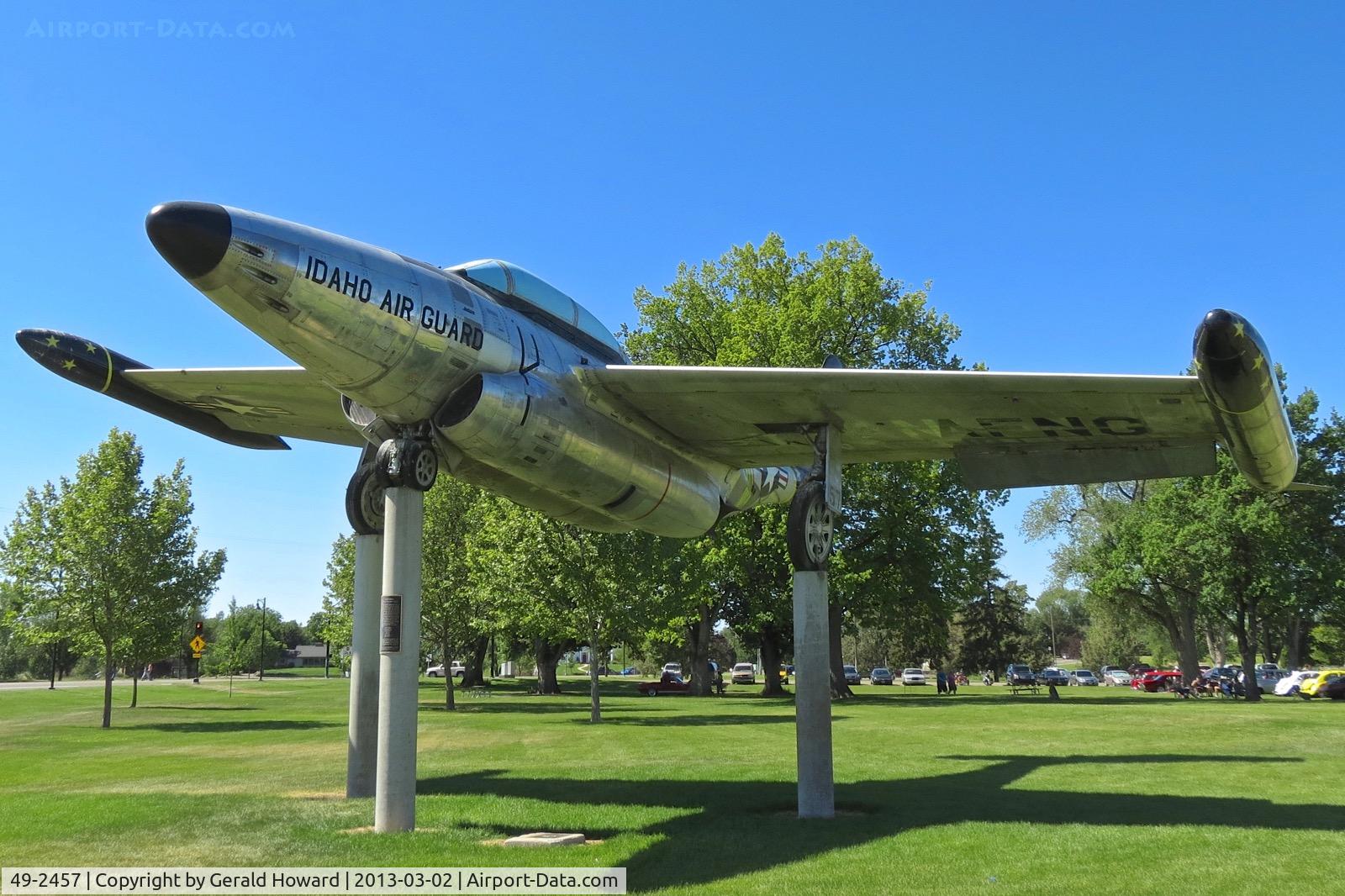 49-2457, 1949 Northrop F-89B Scorpion C/N Not found 49-2457, On exhibit at Lakeview park, Nampa, Idaho. Flew with the 190th Fighter Sq, Idaho ANG.