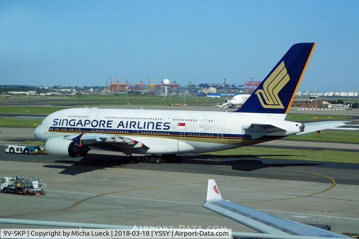 9V-SKP, 2011 Airbus A380-841 C/N 076, At Mascot
