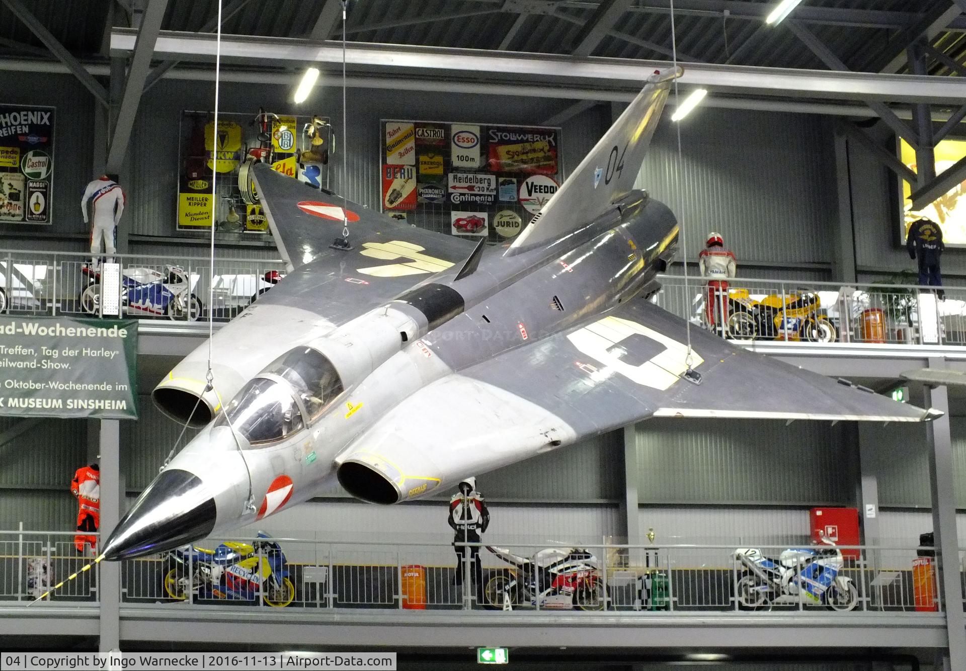 04, Saab J-35Oe MkII Draken C/N 35-1404, SAAB J35Oe Mk II Draken at the Technik-Museum, Speyer