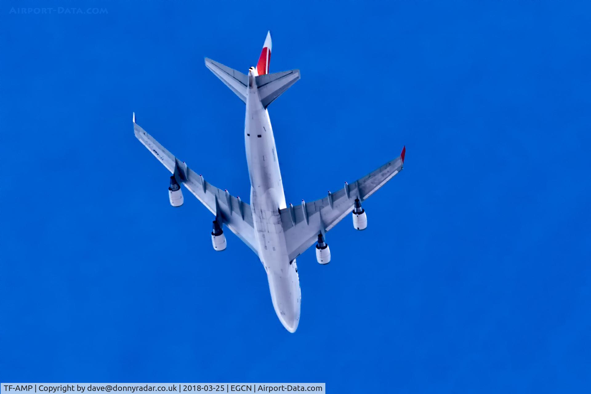 TF-AMP, 1990 Boeing 747-481/BCF C/N 24801, TF-AMP positioning for approach to runway 20 at EGCN/DSA
