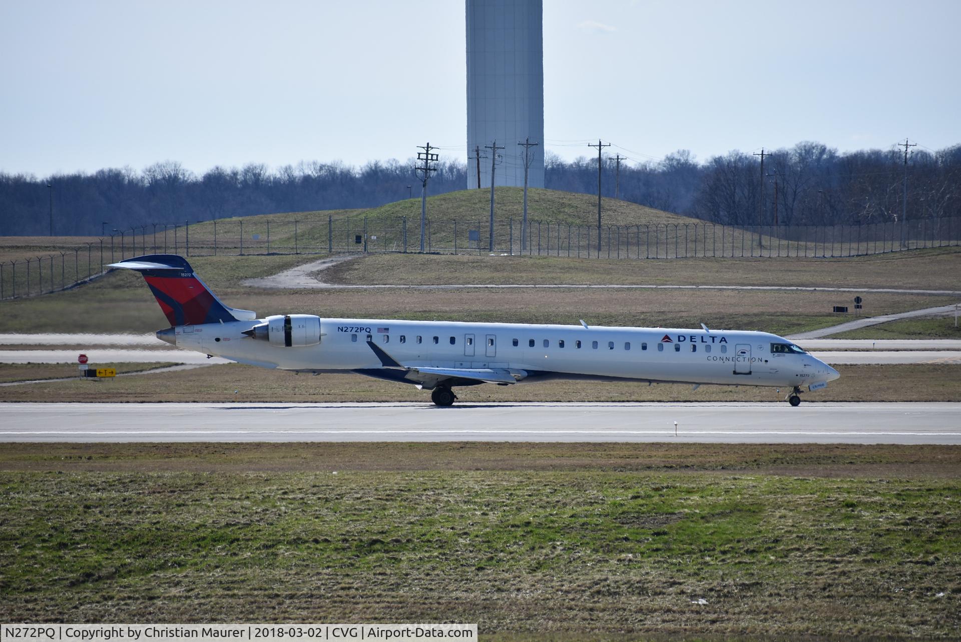 N272PQ, 2013 Bombardier CRJ-900 (CL-600-2D24) C/N 15272, CRJ-900 vacating