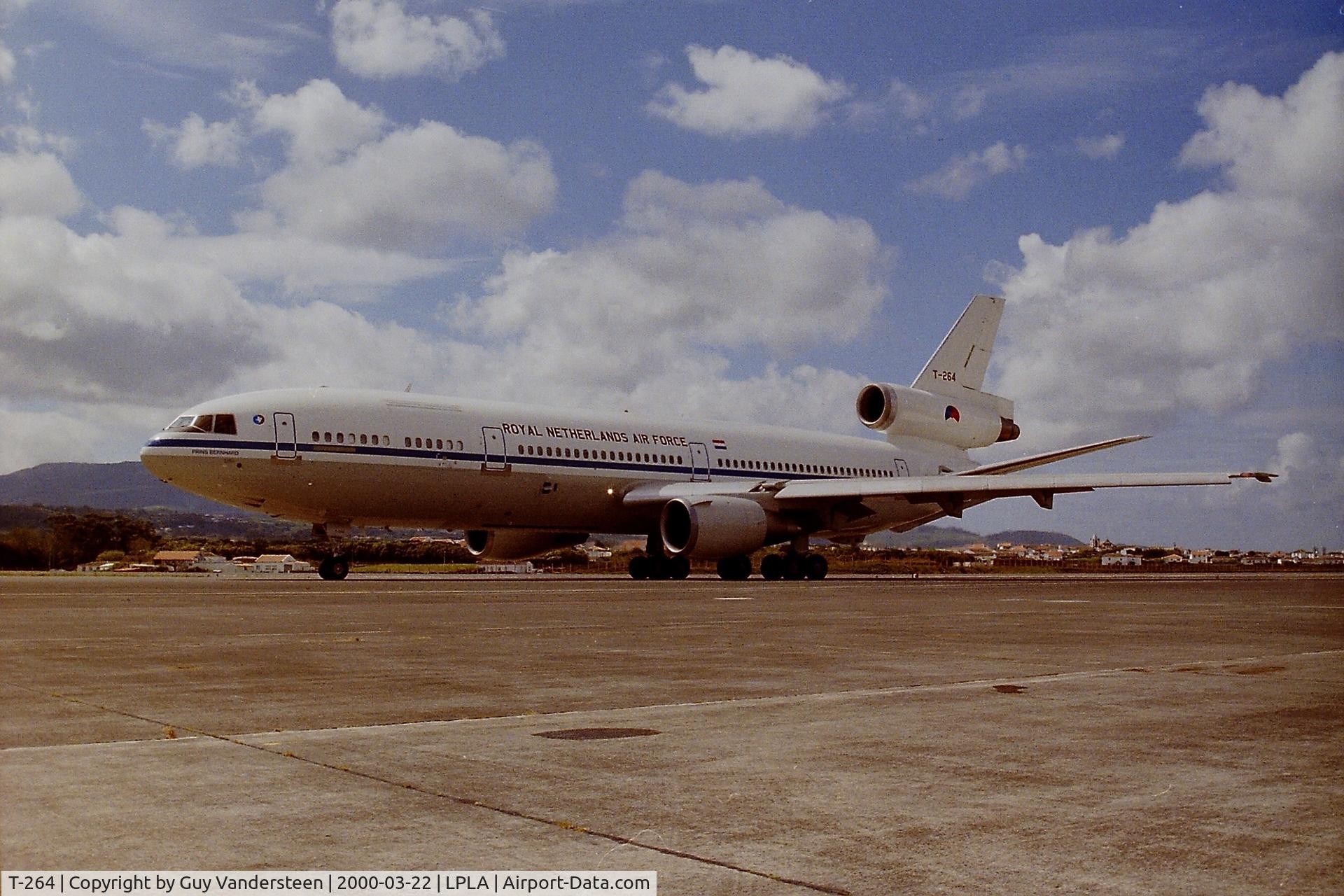 T-264, 1978 McDonnell Douglas KDC-10-30CF C/N 46985, T-264 at Lajes Airfield in support of EPAF F-16's en route to Red Flag 2000-3