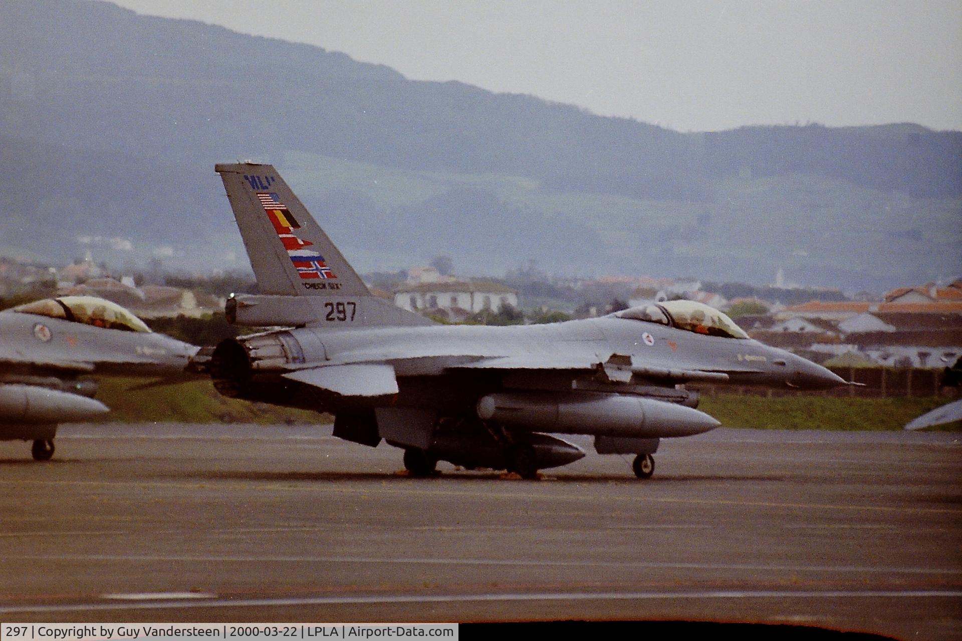 297, General Dynamics F-16AM Fighting Falcon C/N 6K-26, RNoAF F-16A 297 at Ljes Airfield en route to Red Flag 2000-3