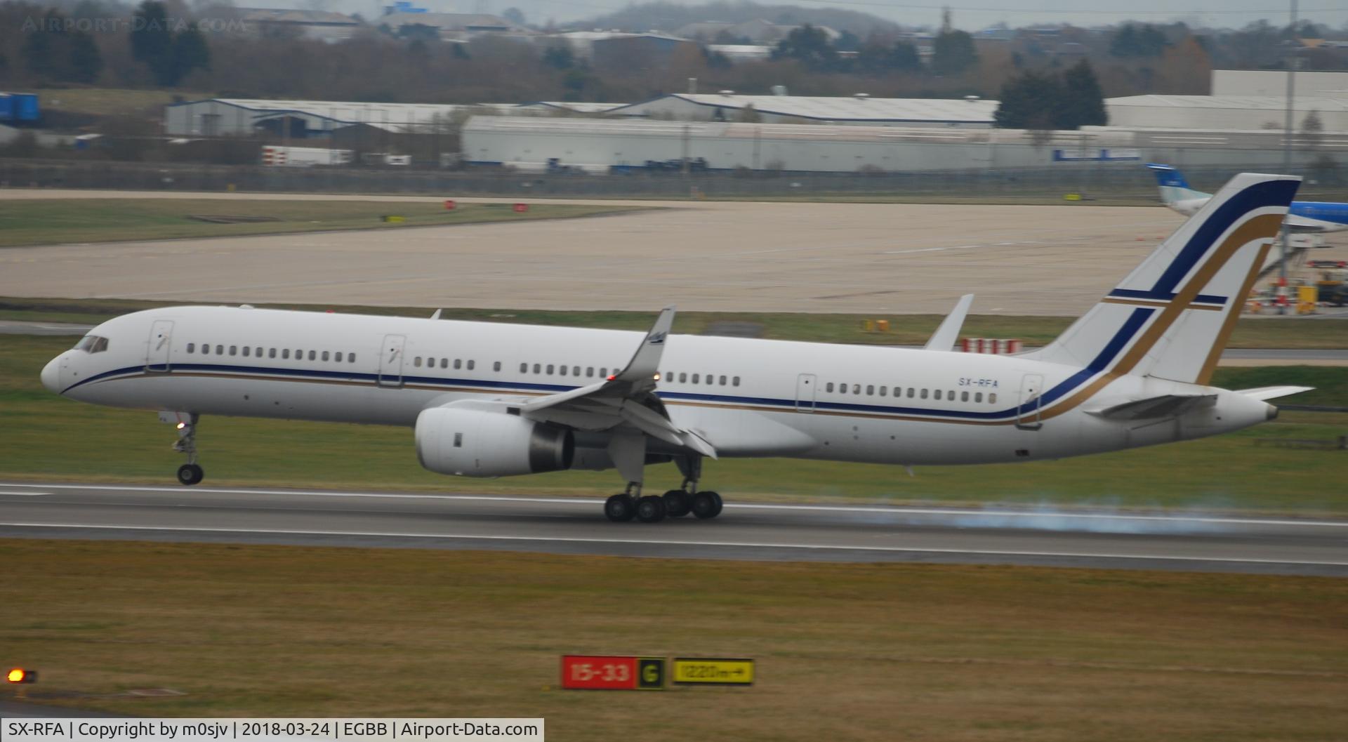 SX-RFA, 1999 Boeing 757-23N C/N 30232, From Freeport Car Park