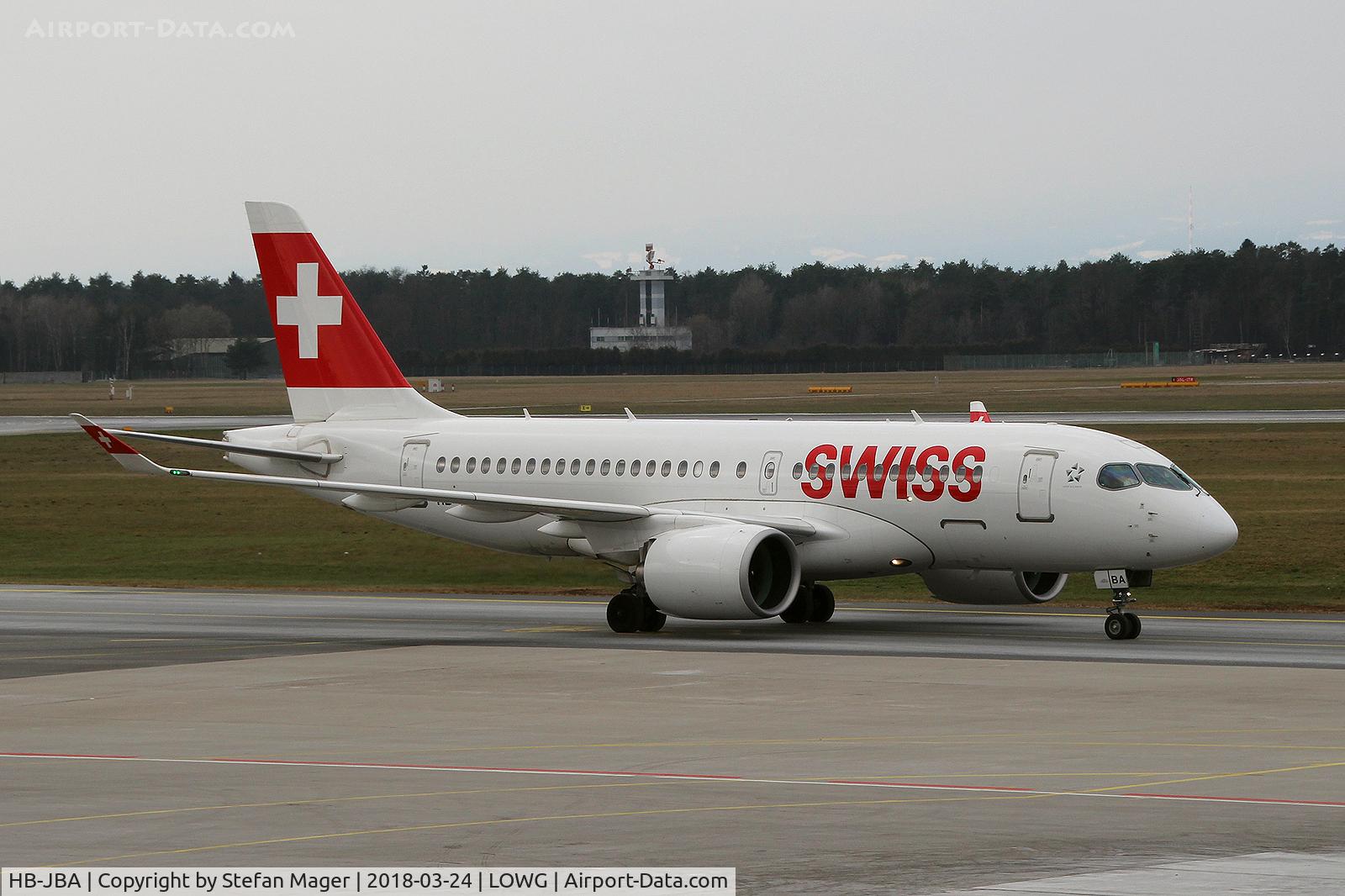 HB-JBA, 2016 Bombardier CSeries CS100 (BD-500-1A10) C/N 50010, Swiss CS100 @GRZ