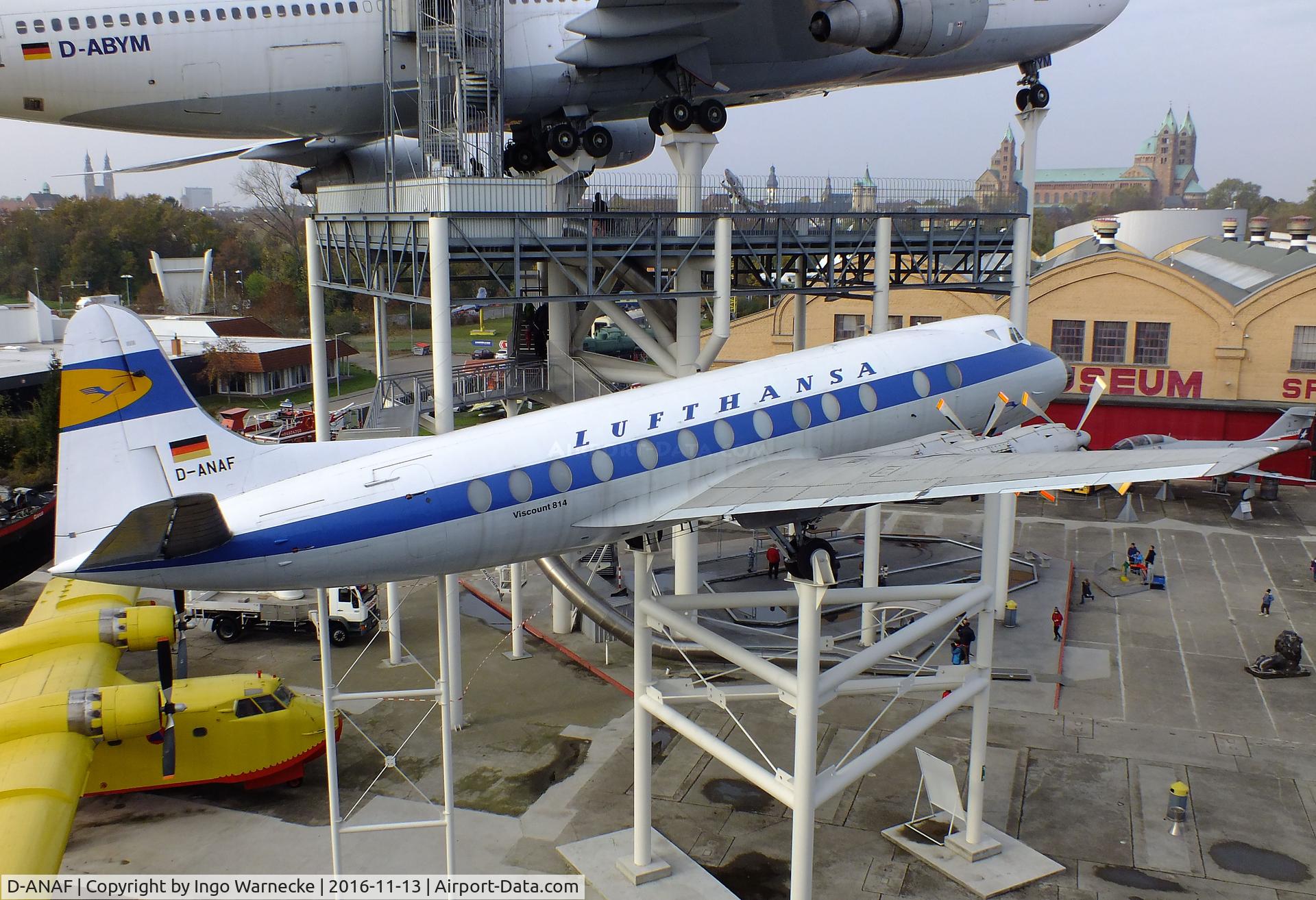 D-ANAF, 1961 Vickers Viscount 814 C/N 447, Vickers Viscount 814 at the Technik-Museum, Speyer